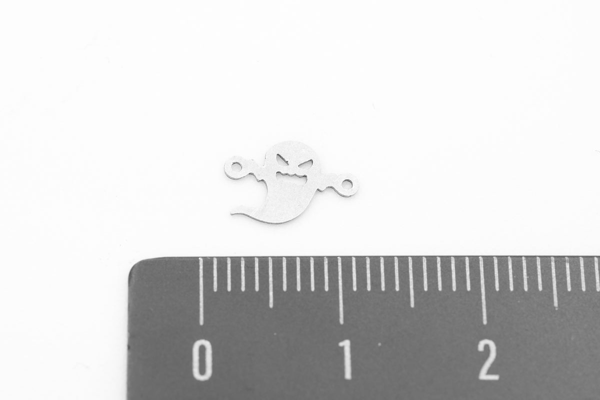 Skull Connector Charm, 925 Sterling Silver, 10mm x 7mm, Wholesale, Spooky Halloween Charm, Jewelry Making Charm