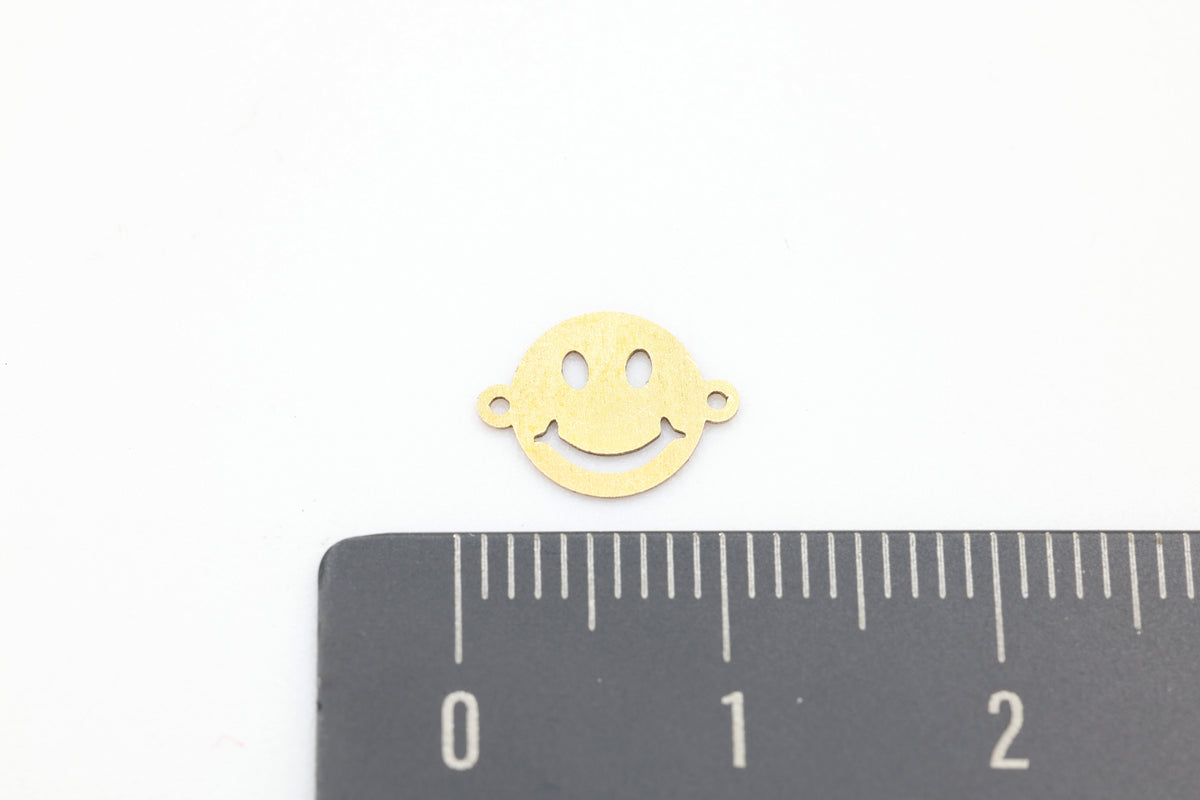 Happy Smiley Face Connector Charm, 14/20 Gold-Filled, 10mm x 7mm, Wholesale, Jewelry Making Charm