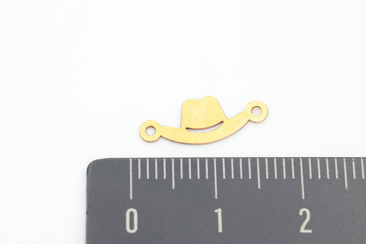Cowboy Hat Connector Charm, 14/20 Gold-Filled, 15mm x 6mm, Wholesale, Cowgirl Hat, Jewelry Making Charm