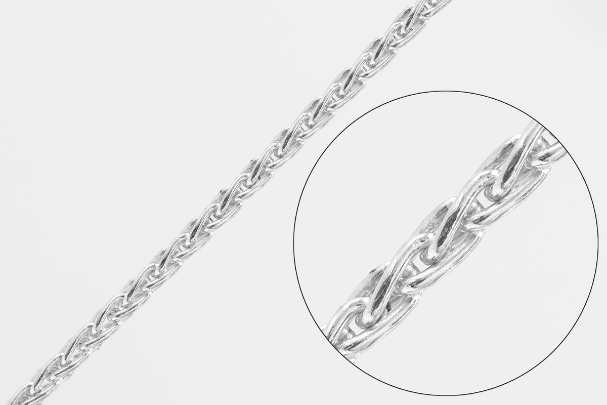 .9mm Wheat Chain, 925 Sterling Silver, Wholesale, Pay Per Foot, Jewelry Making Chain