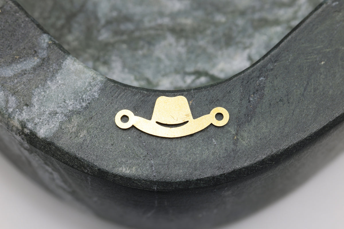 Cowboy Hat Connector Charm, 14/20 Gold-Filled, 15mm x 6mm, Wholesale, Cowgirl Hat, Jewelry Making Charm
