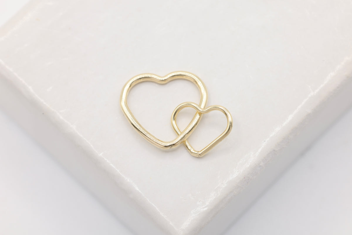 Interlocking Heart Charm, 14/20 Gold-Filled, 10mm x 8mm, Jewelry Making Charm