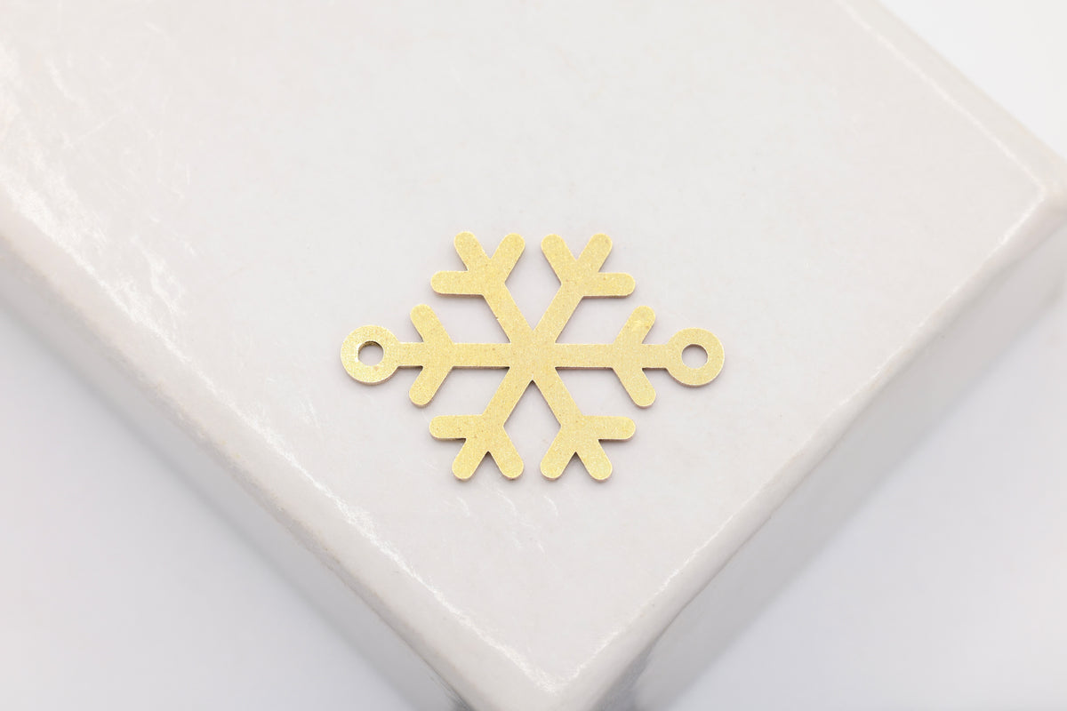 Snowflake Connector Charm, 14/20 Gold-Filled, 15mm x 10mm, Wholesale, Jewelry Making Charm