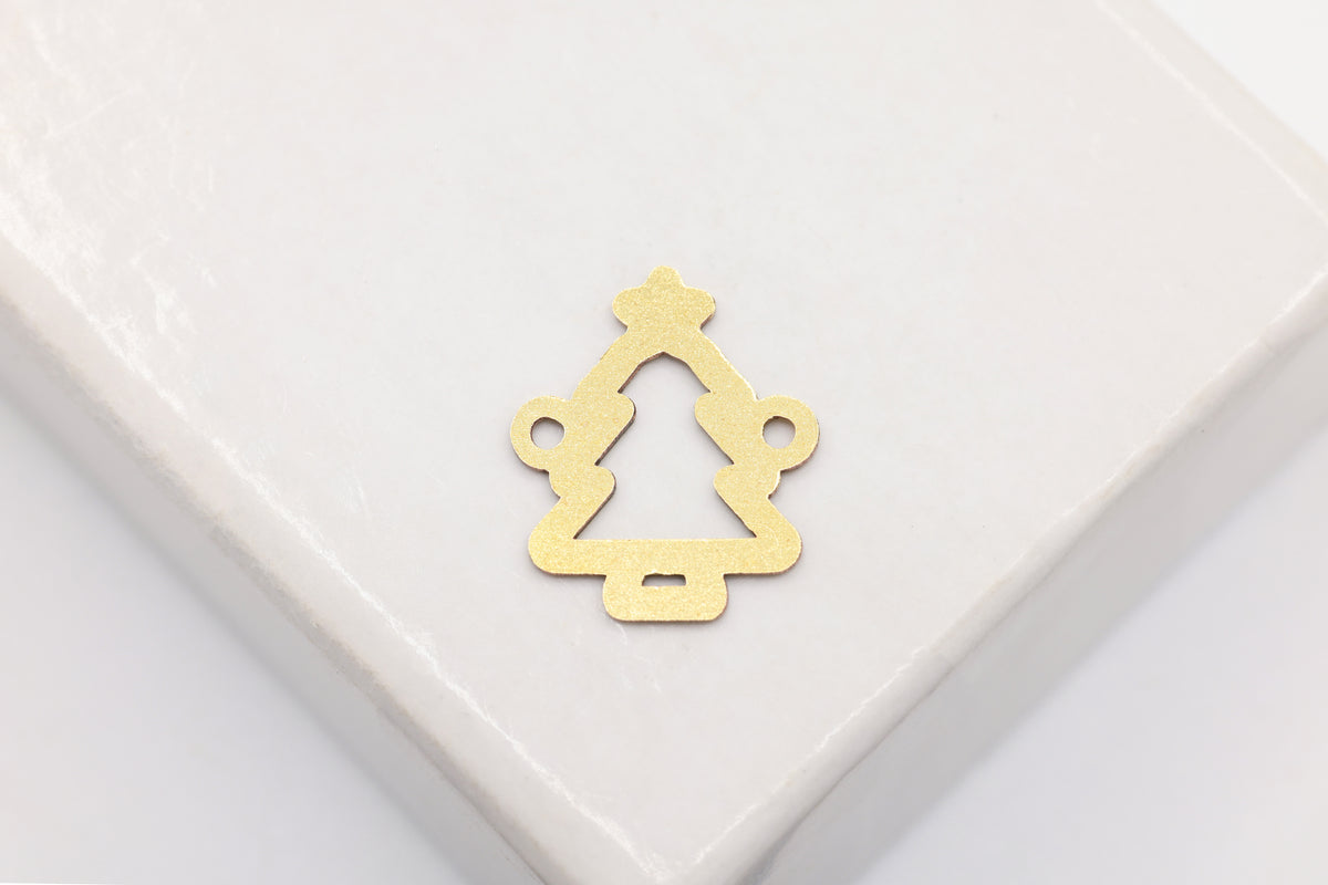 Christmas Tree Connector Charm, 14/20 Gold-Filled, 10mm x 10mm, Wholesale, Jewelry Making Charm