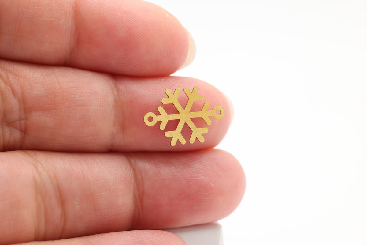 Snowflake Connector Charm, 14/20 Gold-Filled, 15mm x 10mm, Wholesale, Jewelry Making Charm