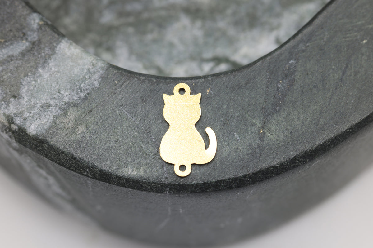 Cat Connector Charm, 14/20 Gold-Filled, 10mm x 5mm, Wholesale, Jewelry Making Charm