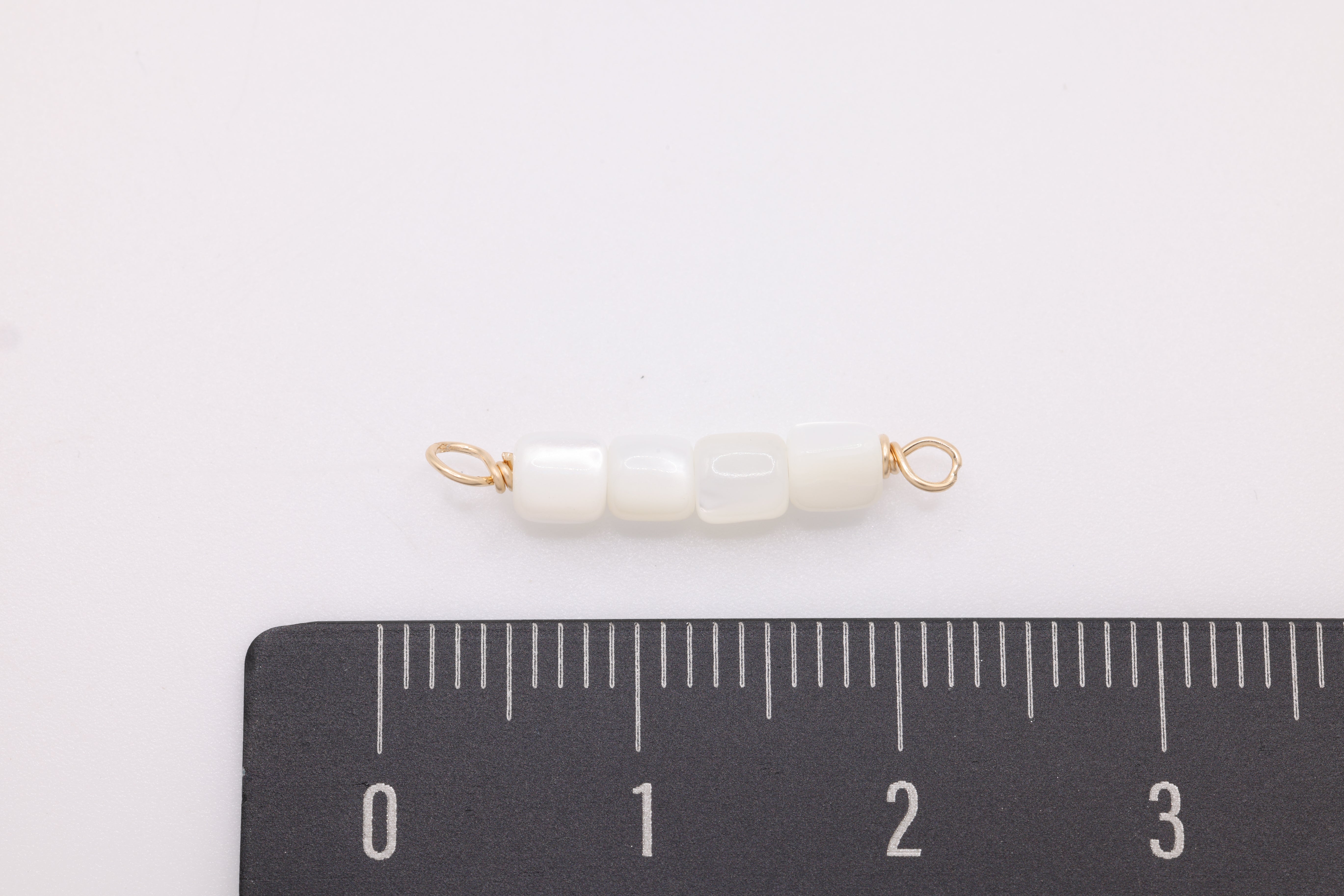Mother of Pearl Bead Connector Charm, Wholesale, 14/20 Gold-Filled, 15mm, Jewelry Making Charm