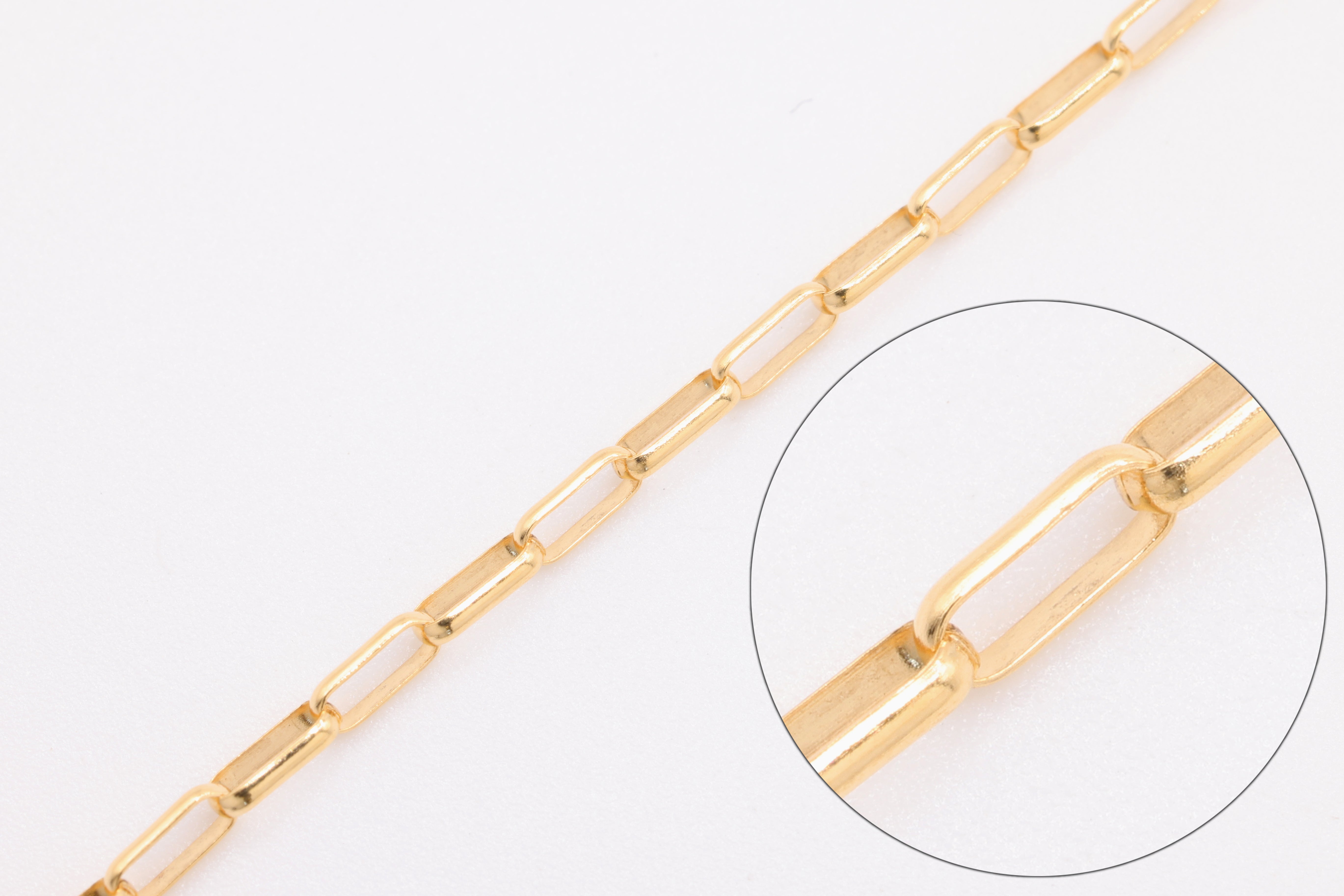 1.2mm x 3mm Elongated Rolo Chain, Gold-Filled, Bulk Pay Per Foot Uncut Spools For Jewelers