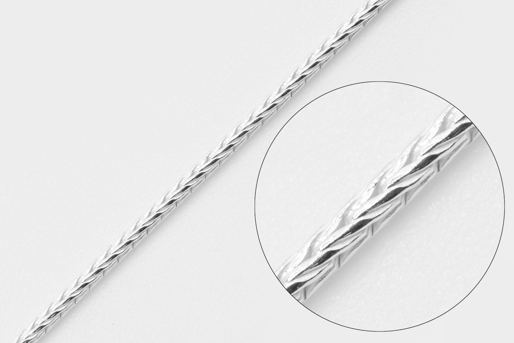 1mm Foxtail Chain, 925 Sterling Silver, Pay Per Foot, Bulk DIY Spool J