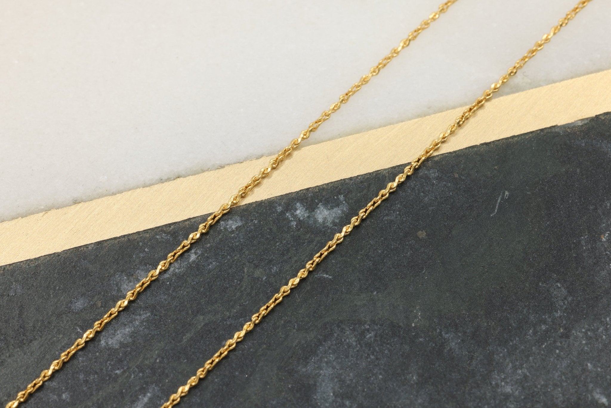 1mm Swage Chain, 14/20 Gold - Filled, Wholesale, Pay Per Foot, Jewelry Making Chain - HarperCrown
