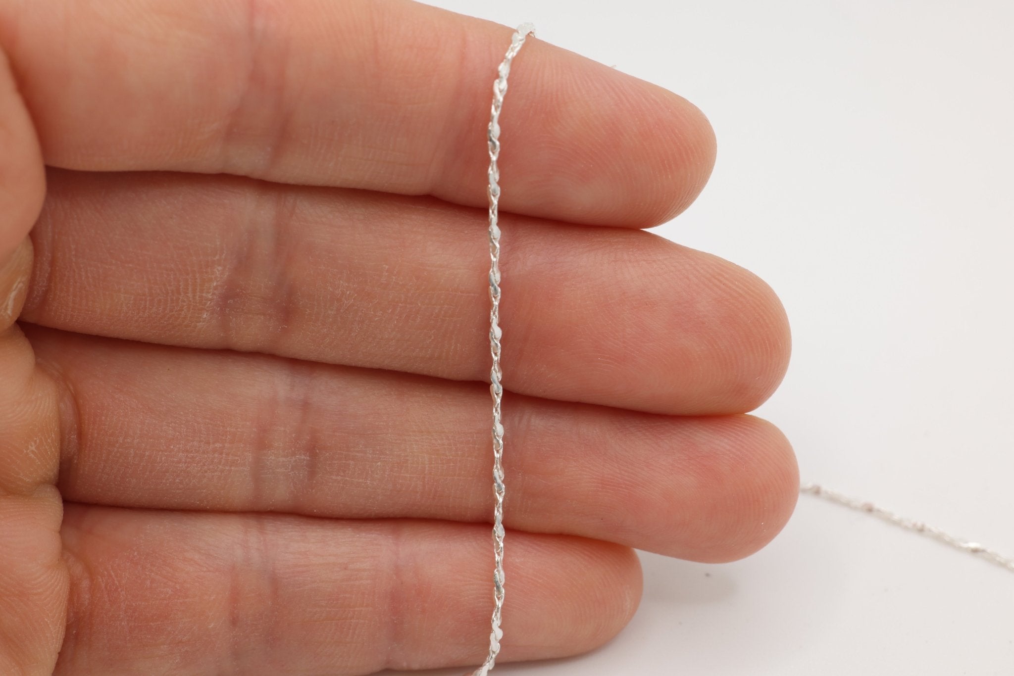1mm Swage Chain, 925 Sterling Silver, Wholesale, Pay Per Foot, Jewelry Making Chain - HarperCrown