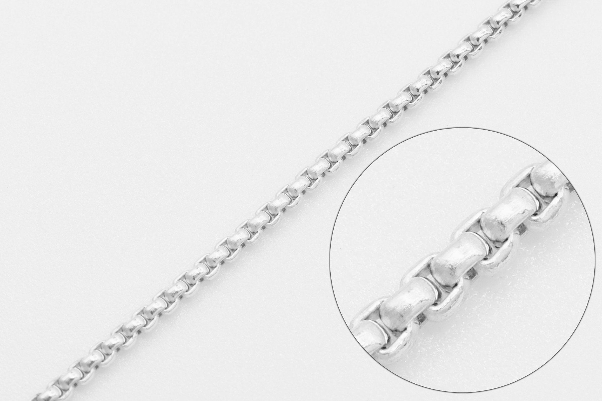 1mm Venetian Box Chain, 925 Sterling Silver, Bulk DIY Spool Pay Per Foot Jewelry Making Chain - HarperCrown