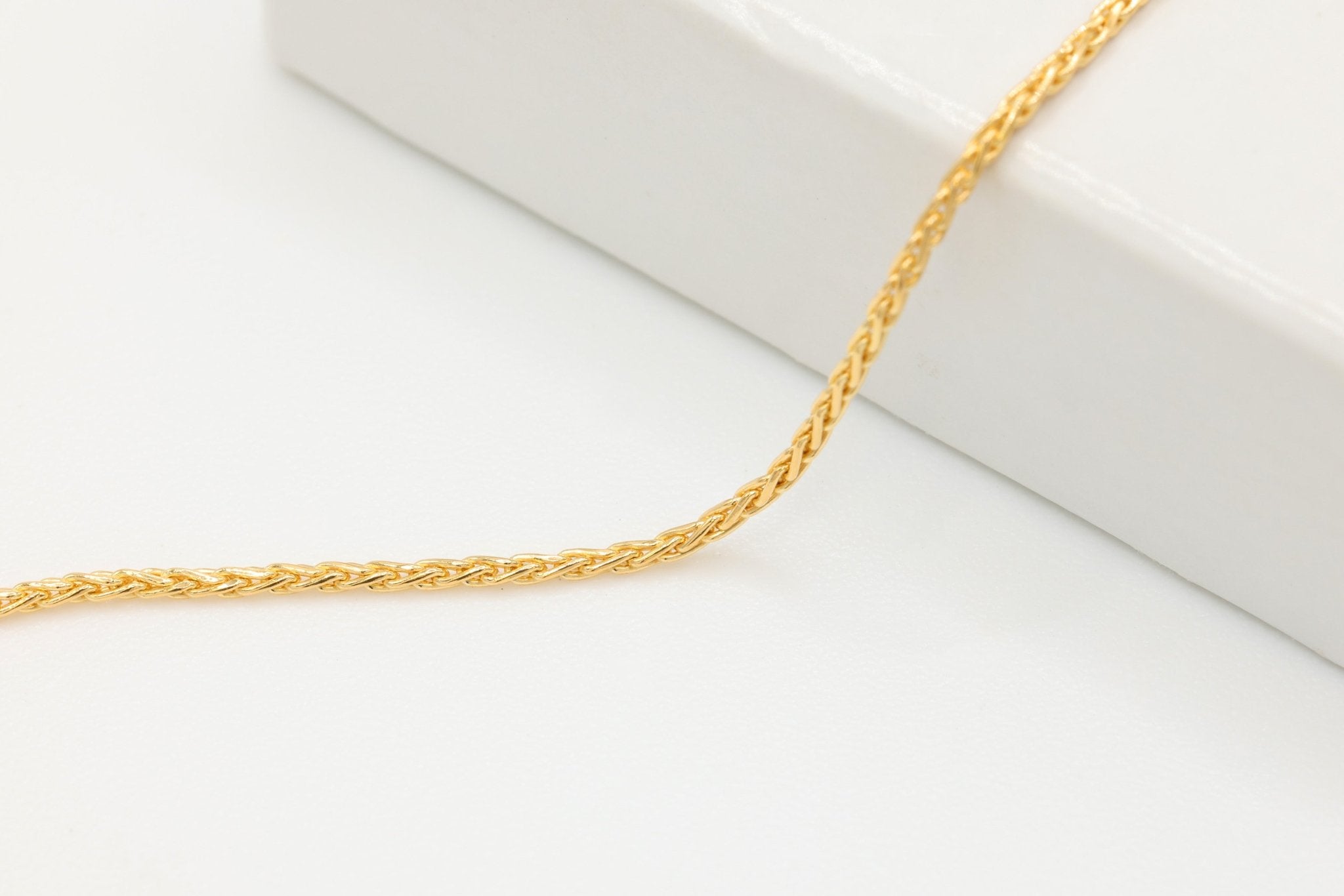 1mm Wheat Chain, 14/20 Gold-Filled, Wholesale, Pay Per Foot, Jewelry Making Chain - HarperCrown