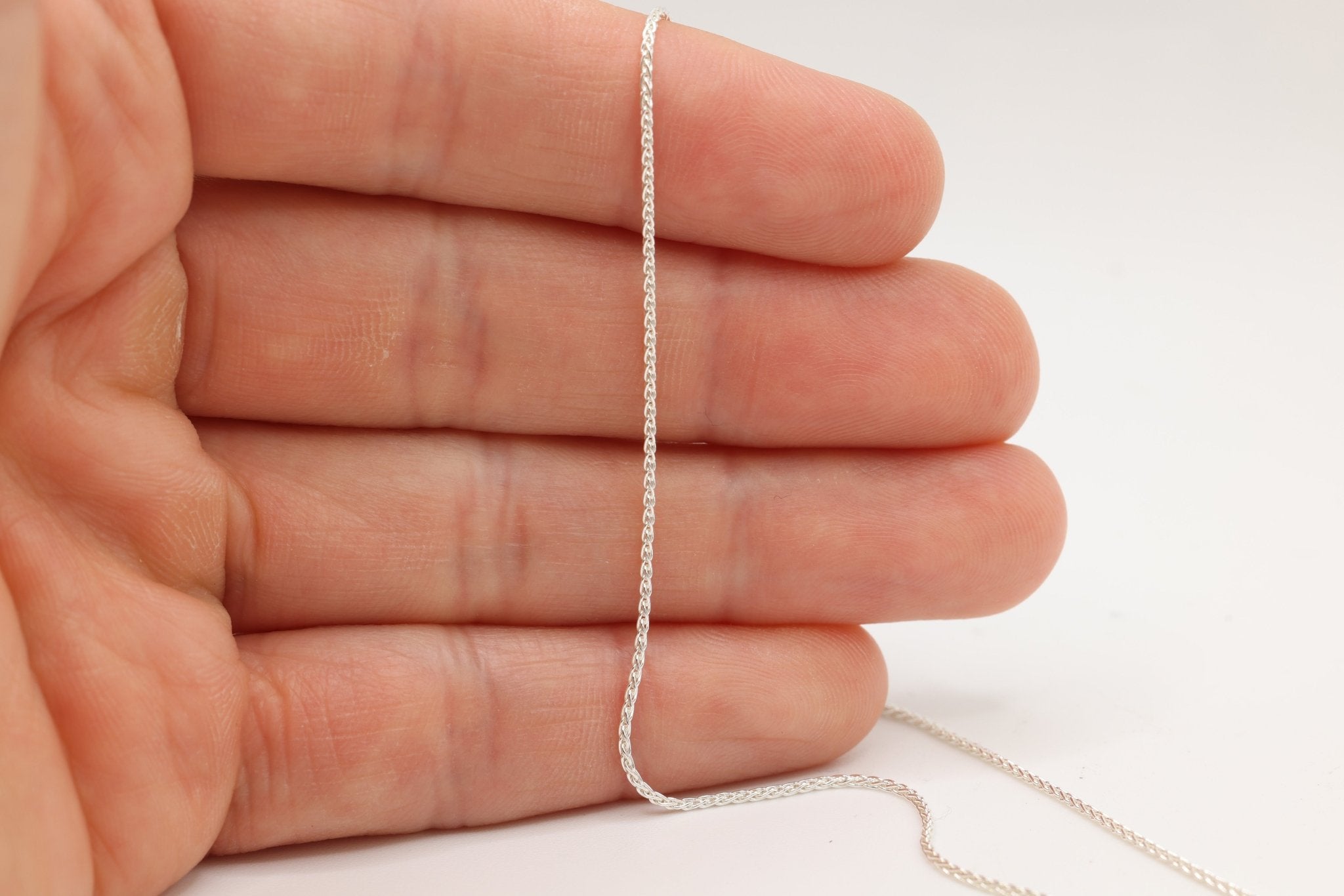 1mm Wheat Chain, 925 Sterling Silver, Wholesale, Pay Per Foot, Jewelry Making Chain - HarperCrown