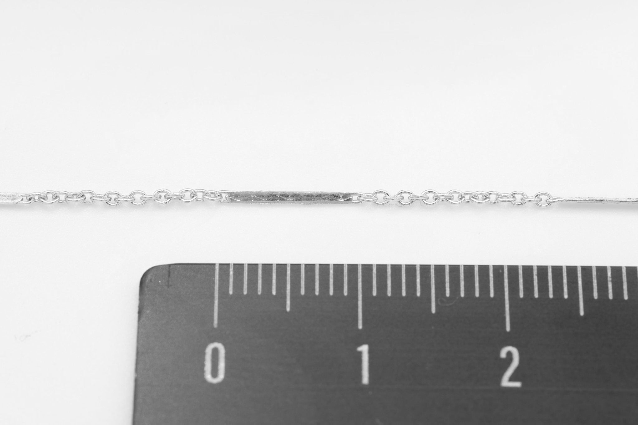 1mm x 11mm Textured Flat Bar Chain, 925 Sterling Silver, Wholesale - HarperCrown