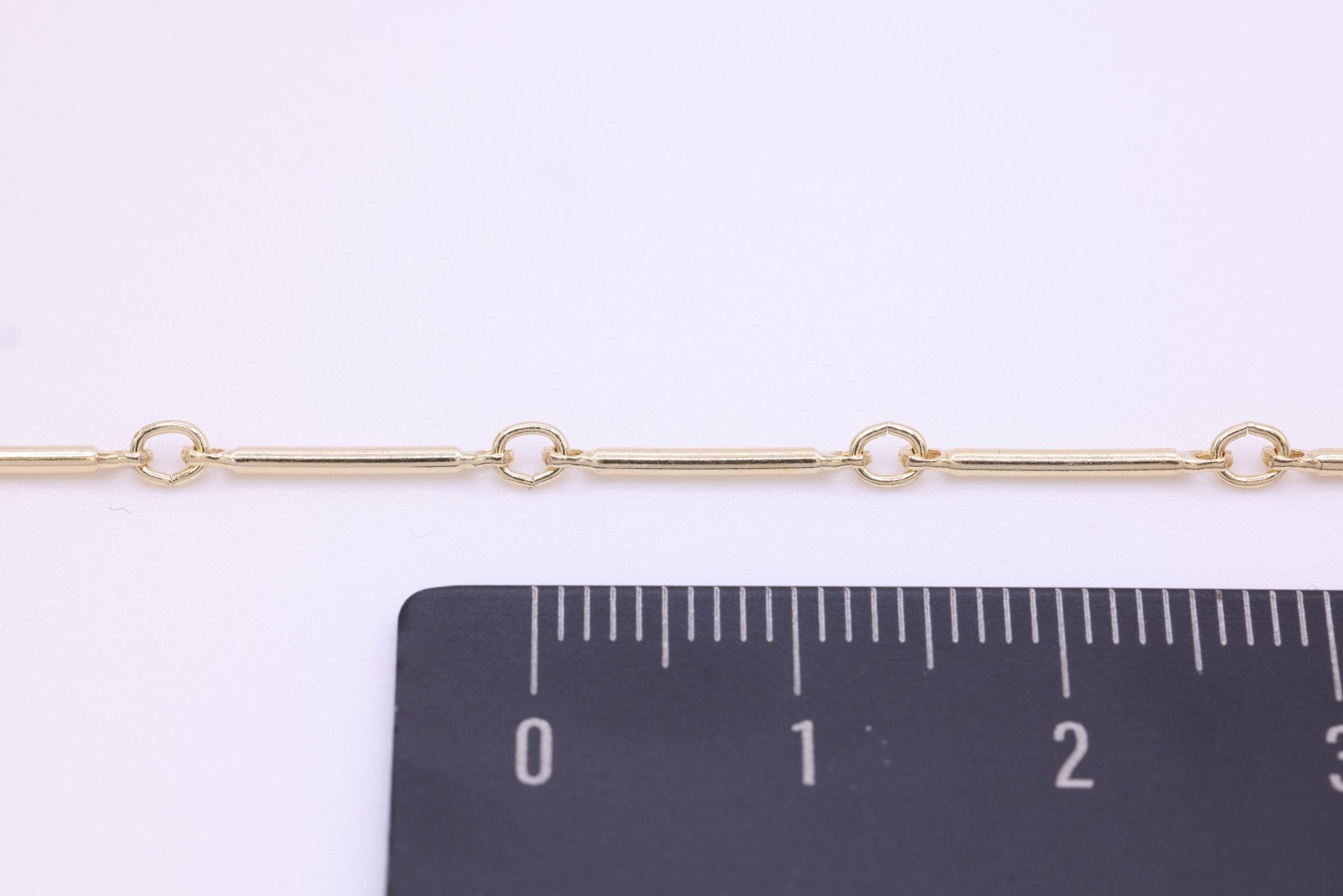 1mm x 12mm Bar Link Chain, 14/20 Gold - Filled, Wholesale, Pay Per Inch, Jewelry Making Chain - HarperCrown