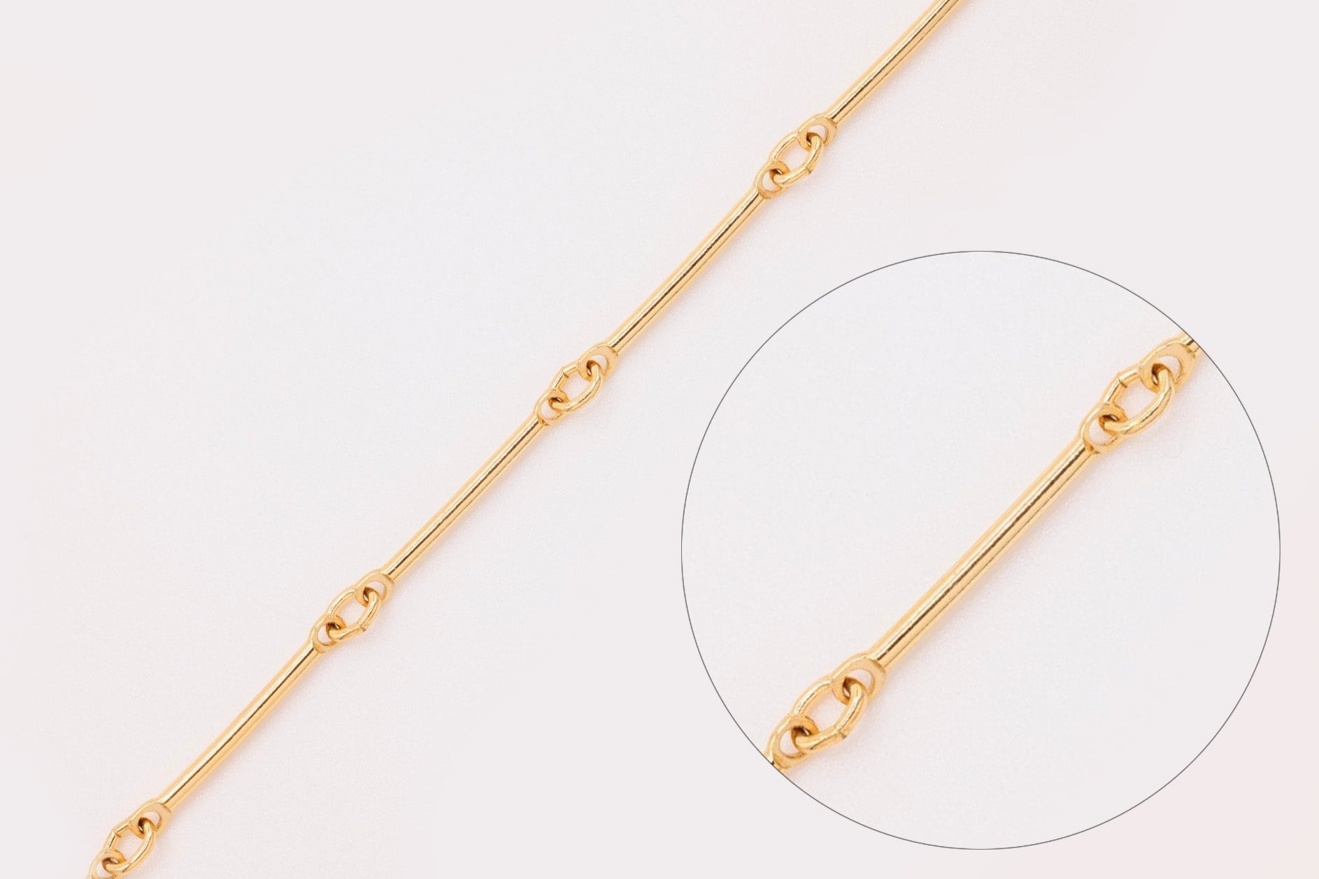 1mm x 12mm Bar Link Chain, Gold - Filled, Bulk DIY Spool Pay Per Foot Jewelry Making Chain - HarperCrown