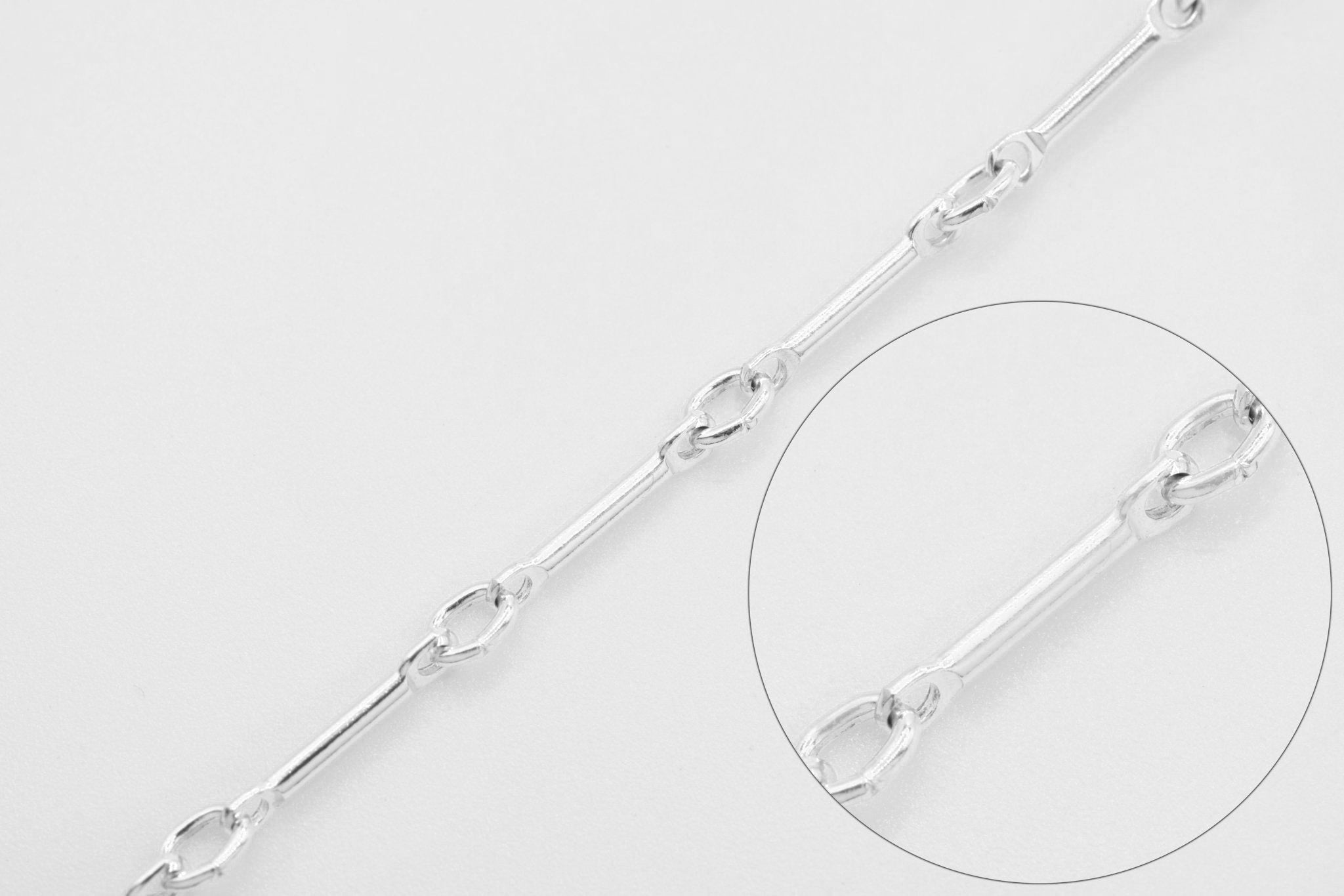 1mm x 8mm Bar Link Chain, 925 Sterling Silver, Bulk DIY Spool Pay Per Foot Jewelry Making Chain