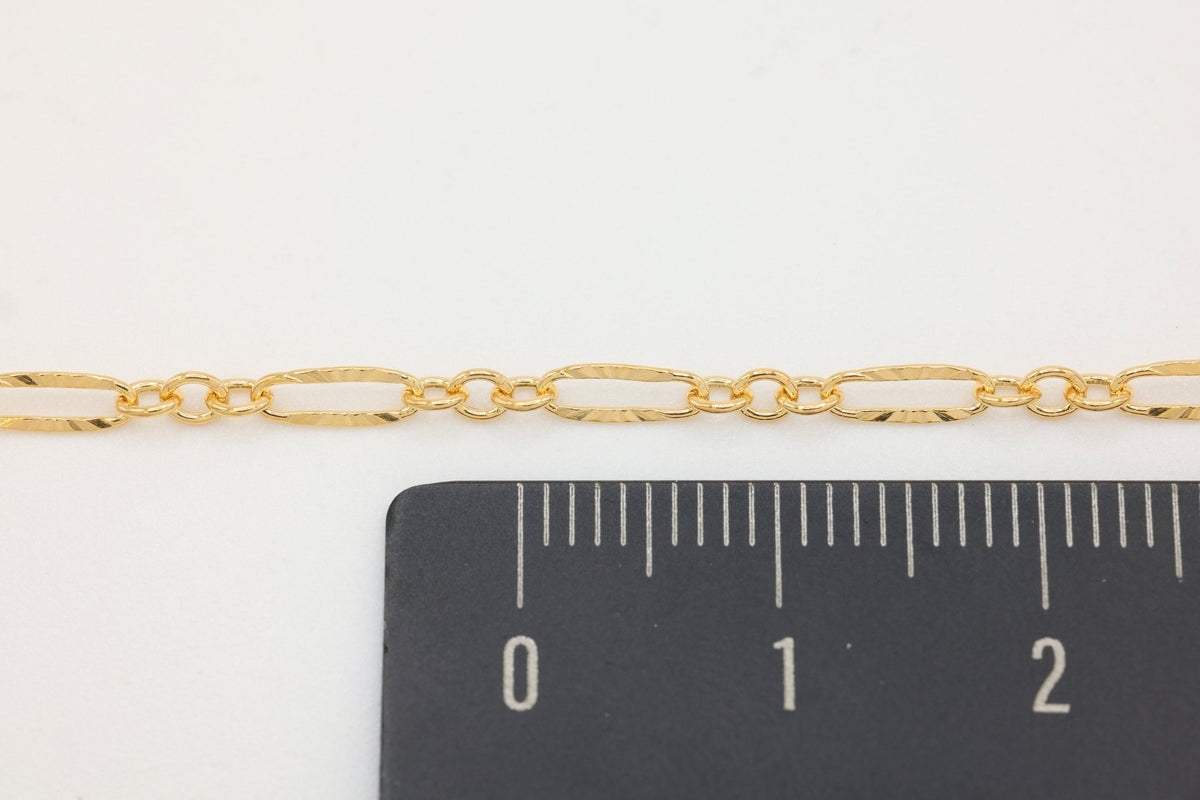 2.4mm x 6.6mm Starburst Cable Chain, 14/20 Gold-Filled, Wholesale, Pay Per Foot, Jewelry Making Chain - HarperCrown