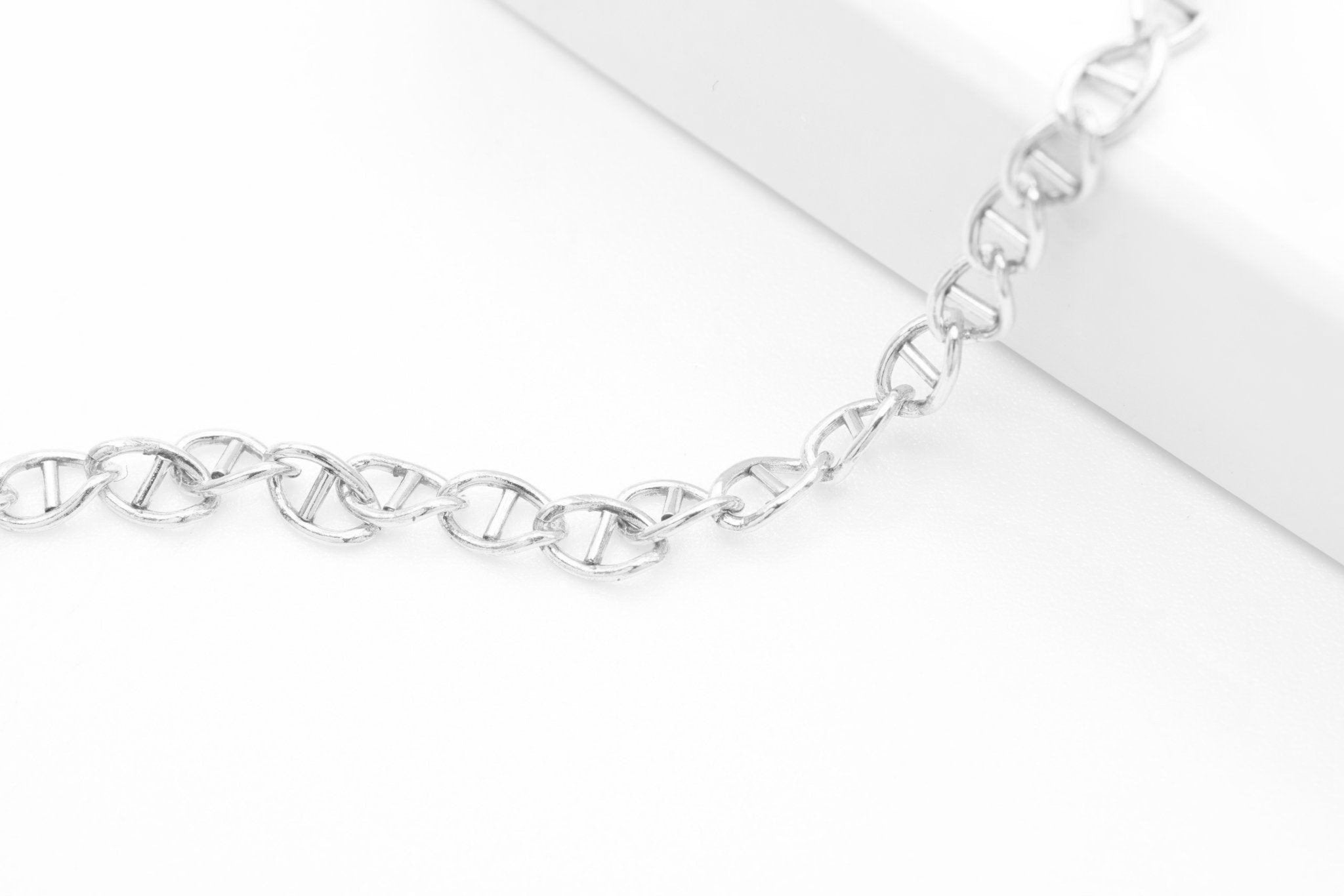 2.5mm x 4.5mm Mariner Anchor Chain, 925 Sterling Silver, Bulk DIY Spool Pay Per Foot Jewelry Making Chain - HarperCrown