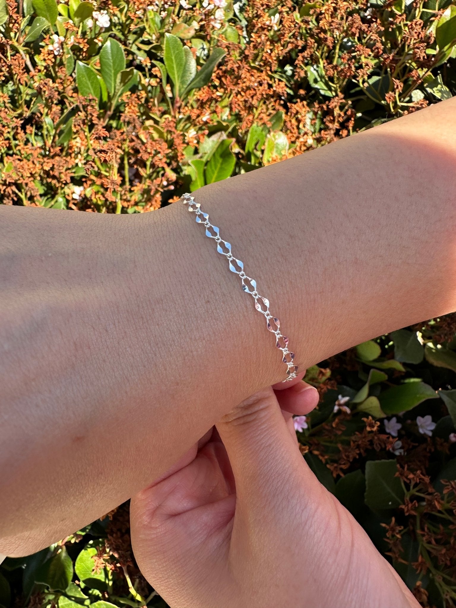 2.5mm x 4mm Marquis Dapped Chain, 925 Sterling Silver, Wholesale, Pay Per Foot, Jewelry Making Chain - HarperCrown