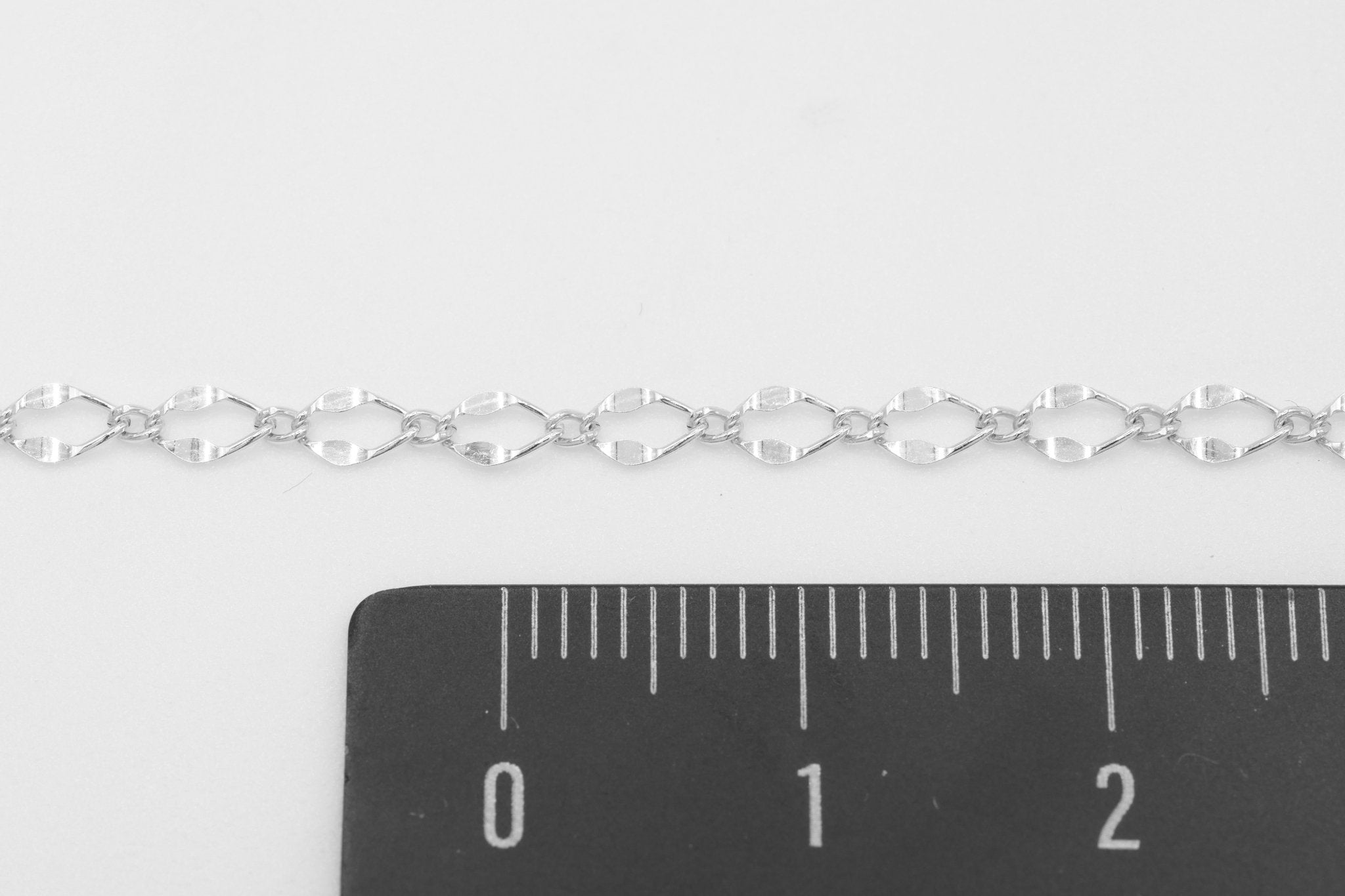 2.5mm x 4mm Marquis Dapped Chain, 925 Sterling Silver, Wholesale, Pay Per Foot, Jewelry Making Chain - HarperCrown