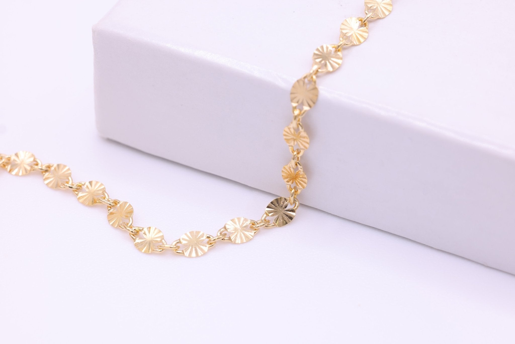2.5mm x 4mm Starburst Cable Chain, 14/20 Gold - Filled, Wholesale, Pay Per Foot, Jewelry Making Chain - HarperCrown
