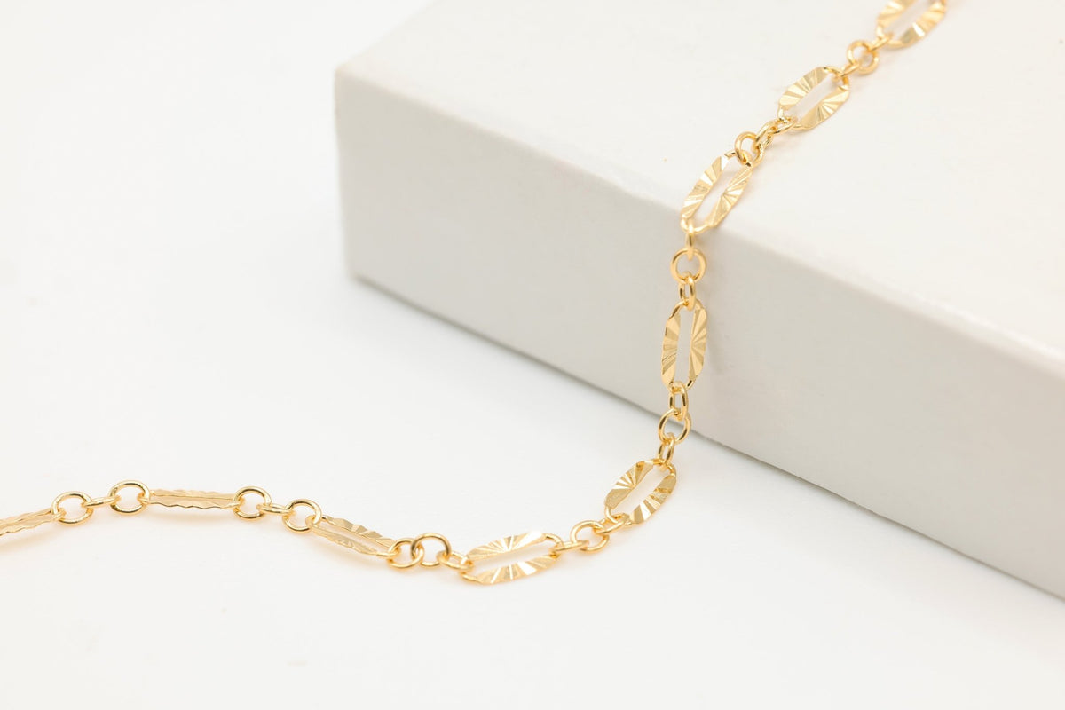 2.5mm x 5.5mm Starburst Cable Chain, 14/20 Gold-Filled, Wholesale, Pay Per Foot, Jewelry Making Chain - HarperCrown