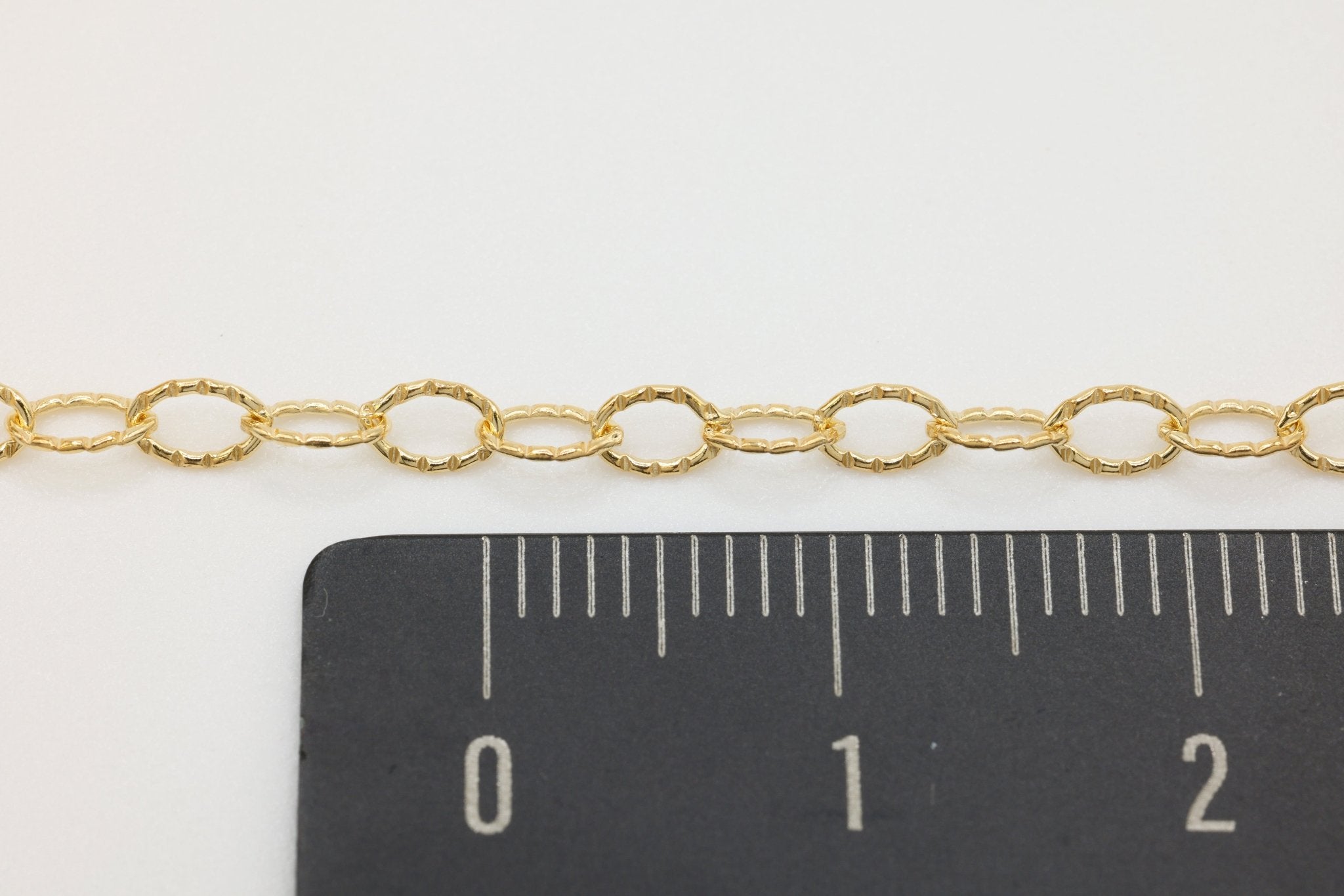 2.8mm x 4mm Knurled Cable Chain, 14/20 Gold - Filled, Wholesale, Pay Per Foot, Jewelry Making Chain - HarperCrown