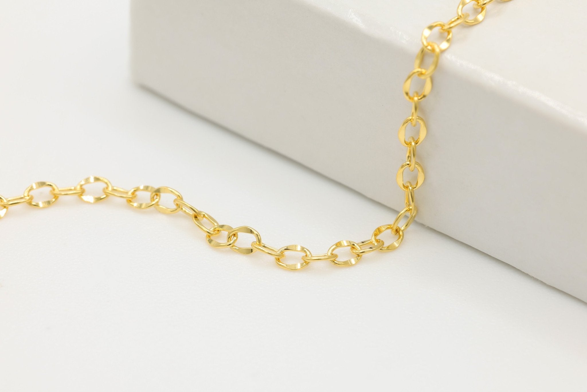 2mm Dapped Cable Chain, 14/20 Gold-Filled, Wholesale, Pay Per Foot, Jewelry Making Chain - HarperCrown