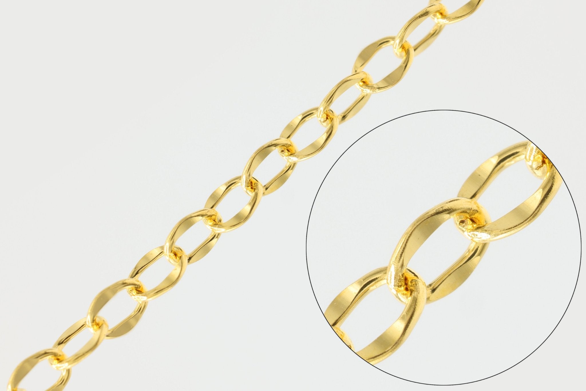 2mm Dapped Cable Chain, 14/20 Gold-Filled, Wholesale, Pay Per Foot, Jewelry Making Chain - HarperCrown