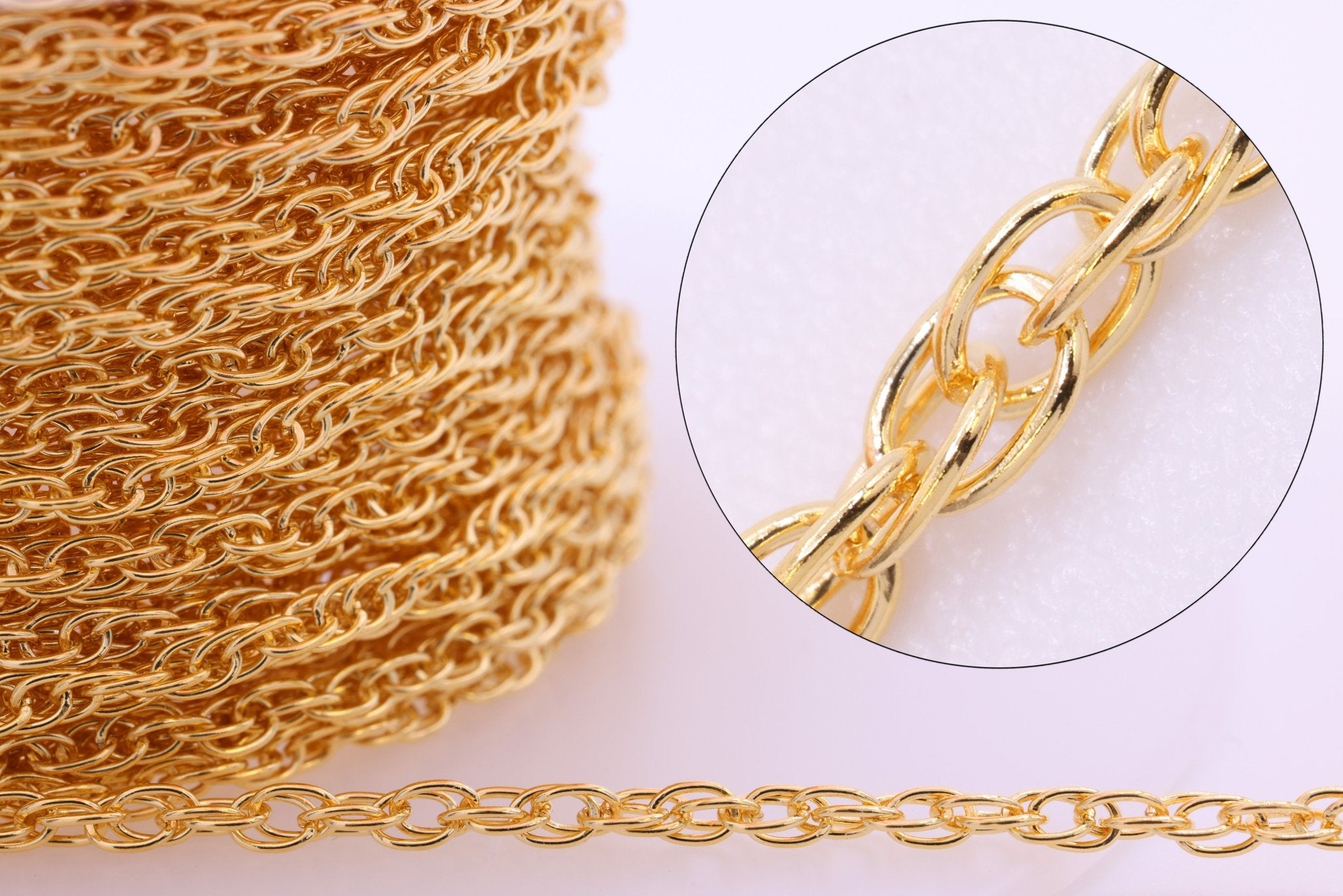 2mm Rope Chain, 14/20 Gold - Filled, Wholesale, Pay Per Foot, Bulk Uncut Spools For Jewelers - HarperCrown