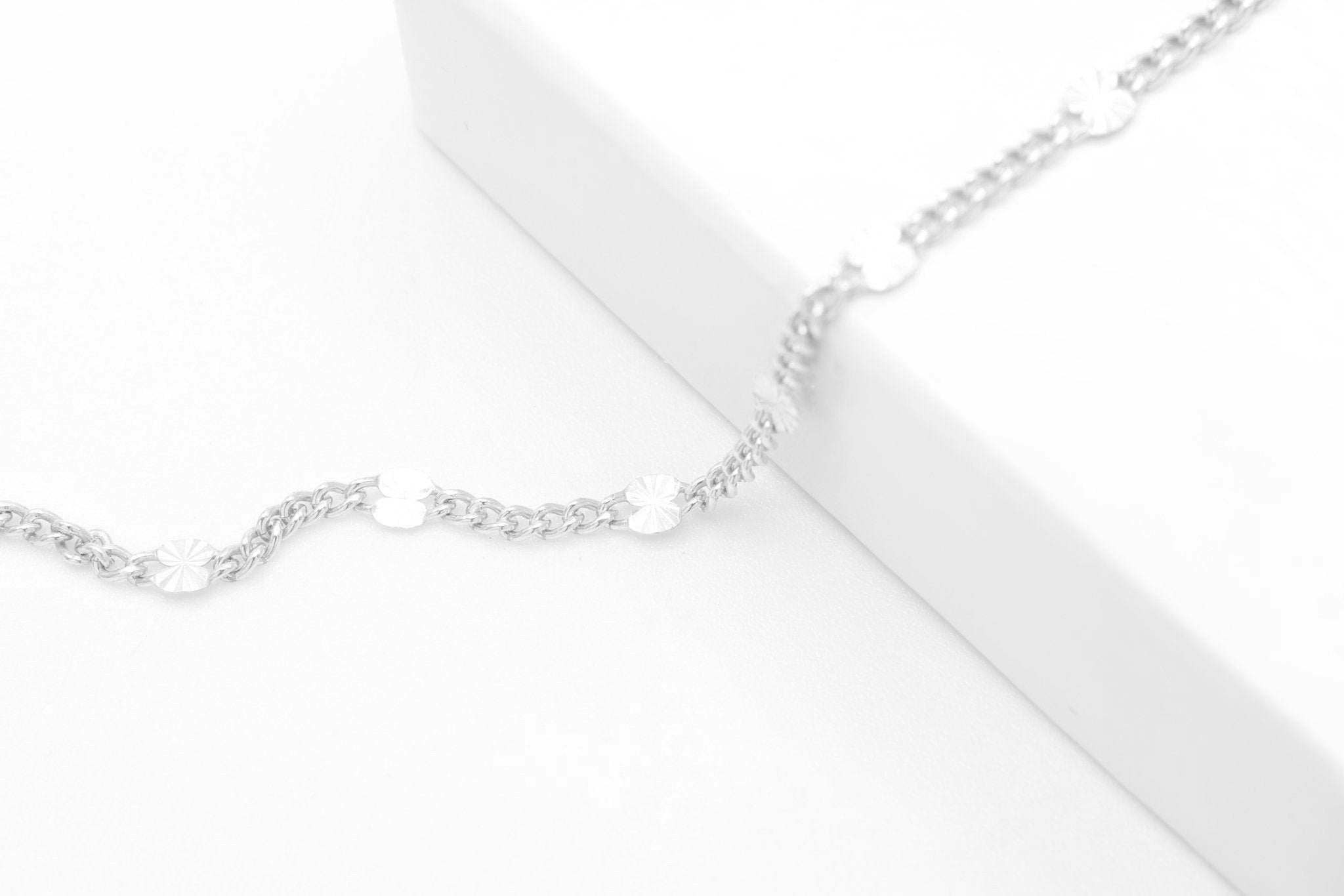 2mm x 2.5mm Starburst Chain, 925 Sterling Silver, Wholesale, Diamond Cut, Bulk Spool Pay Per Foot Jewelry Making - HarperCrown