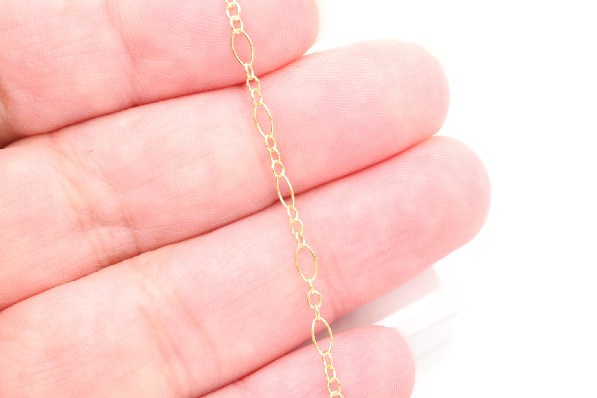 2mm x 4mm Long & Short Oval Chain, 14/20 Gold - Filled - HarperCrown