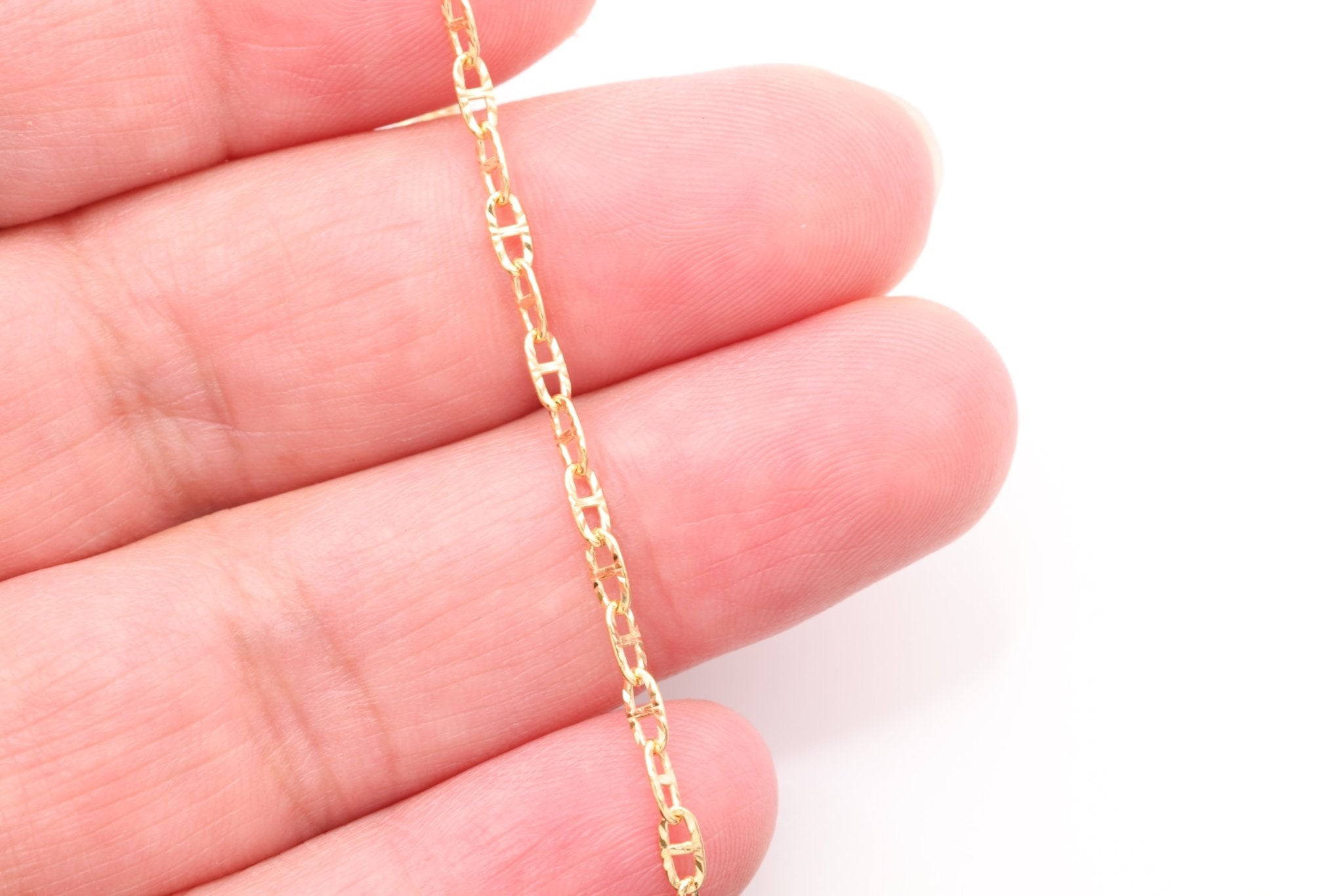 2mm x 4mm Mariner Anchor Starburst Chain, 14/20 Gold - Filled - HarperCrown