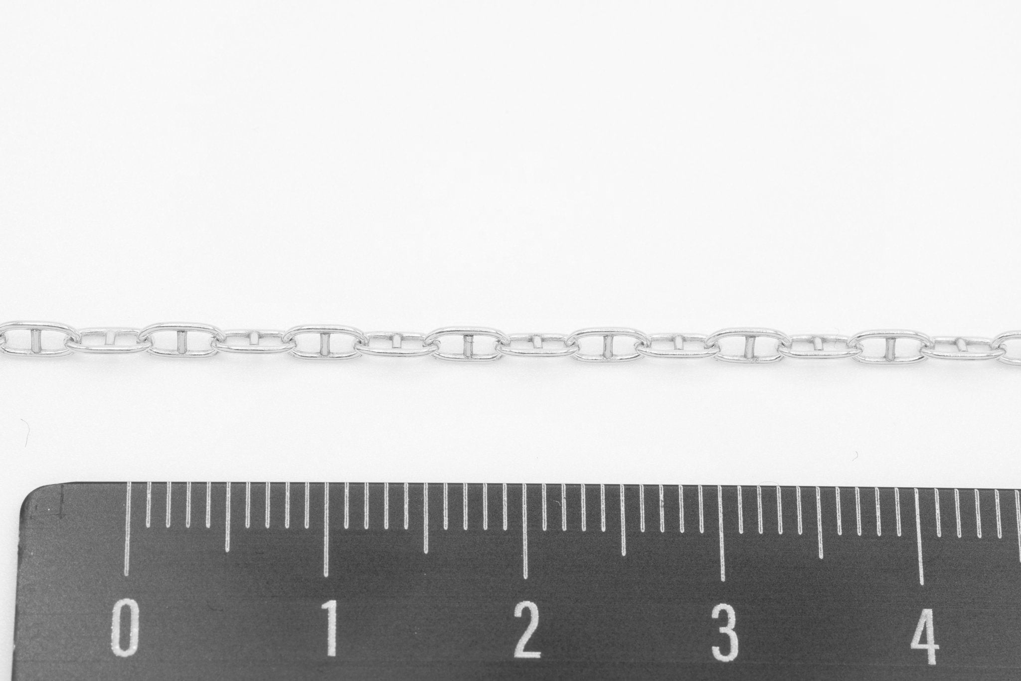 2mm x 4mm Mariner Chain, 925 Sterling Silver, Bulk DIY Spool Pay Per Foot Jewelry Making Chain - HarperCrown