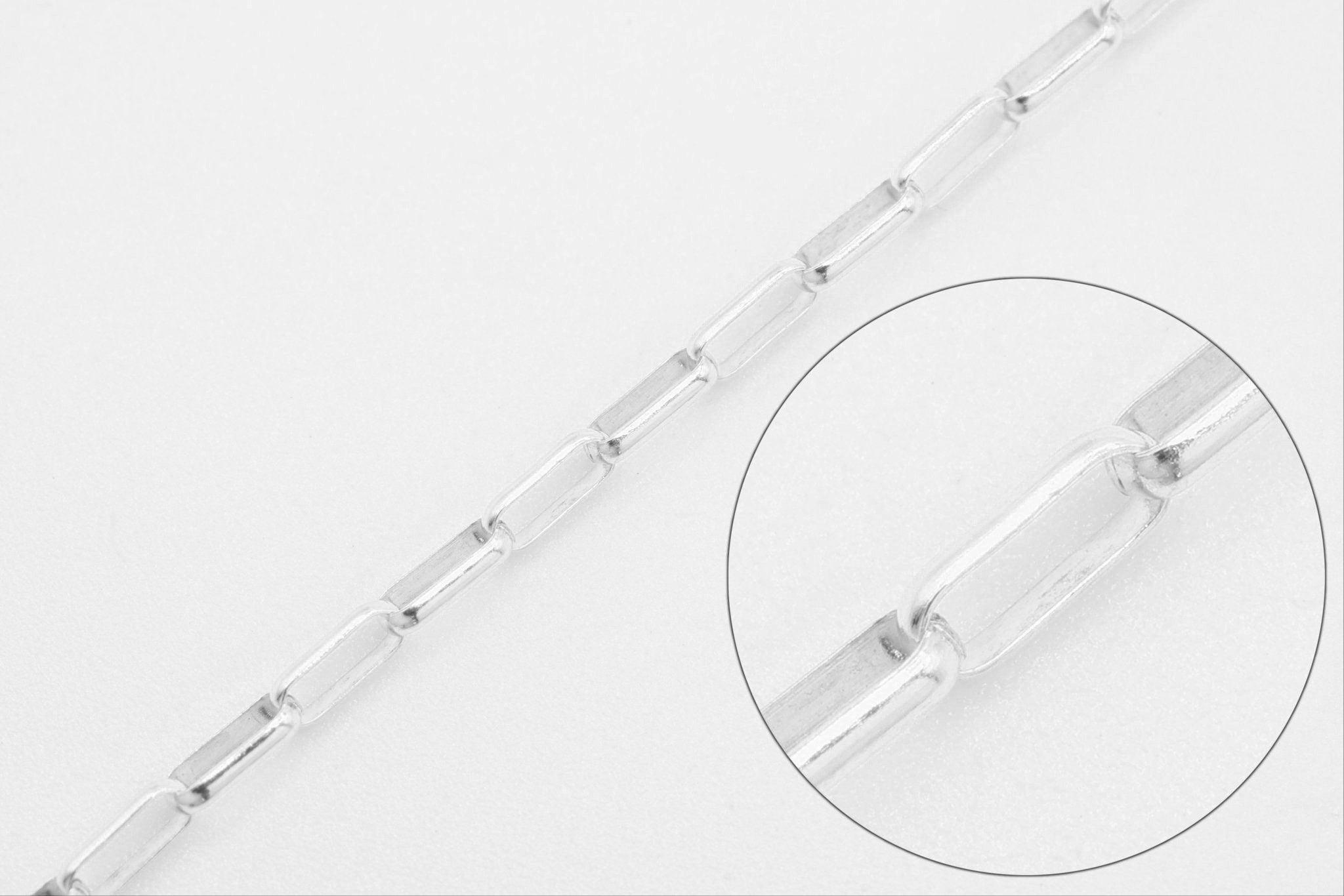 2mm x 5mm Elongated Rolo Chain, 925 Sterling Silver, Pay Per Inch, Jewelry Making Chain - HarperCrown