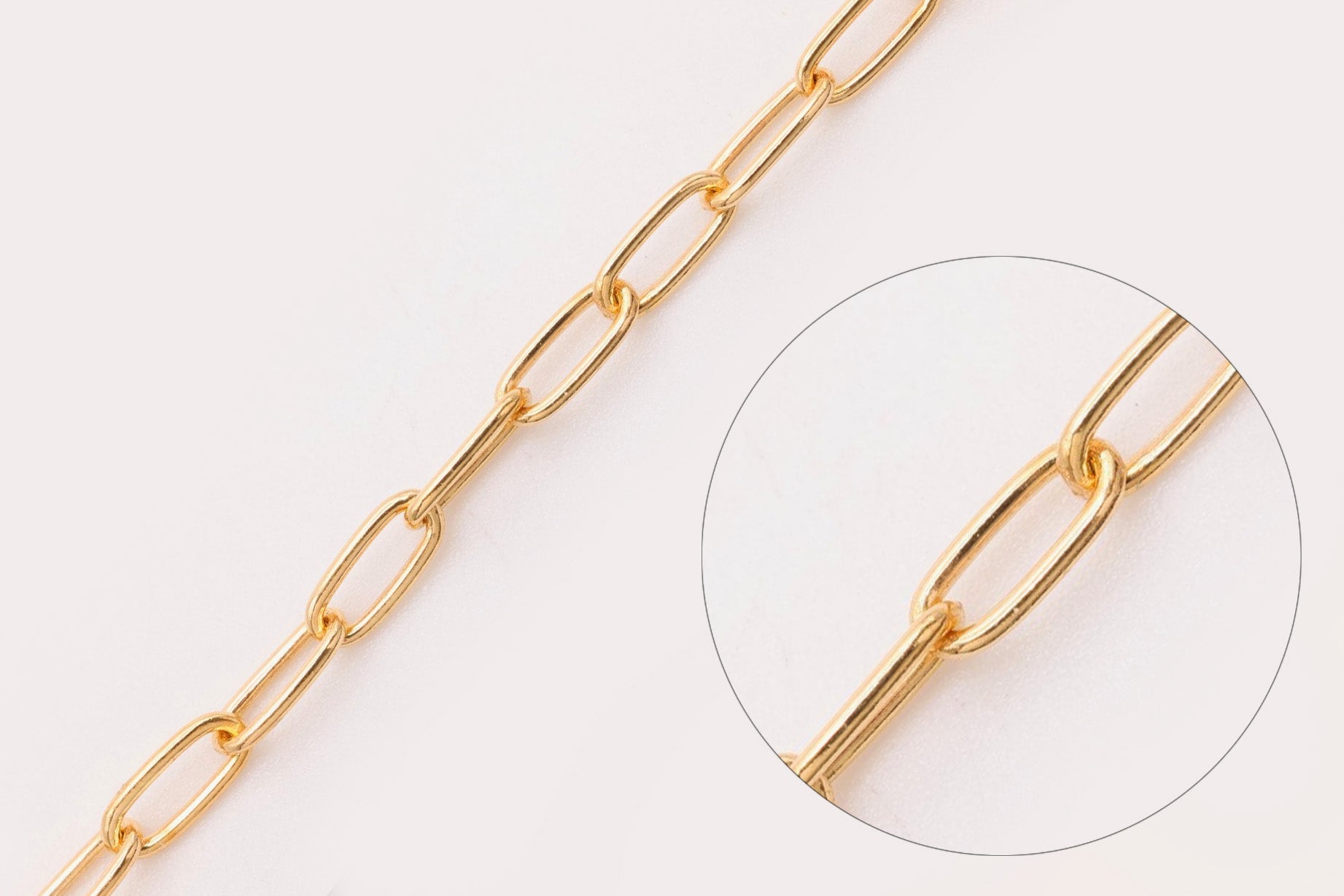 2mm x 5mm Paperclip Chain, 14/20 Gold - Filled, Bulk DIY Spool Pay Per Foot Jewelry Making Chain - HarperCrown