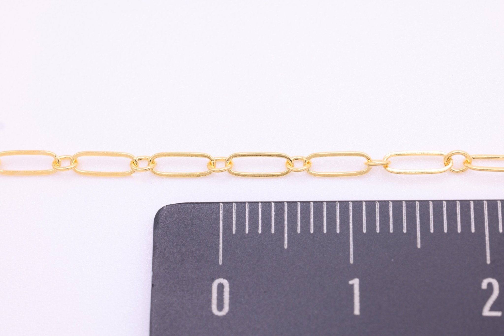 2mm x 5mm Paperclip Long & Short Chain, 14/20 Gold - Filled, Wholesale, Pay Per Foot, Jewelry Making Chain - HarperCrown