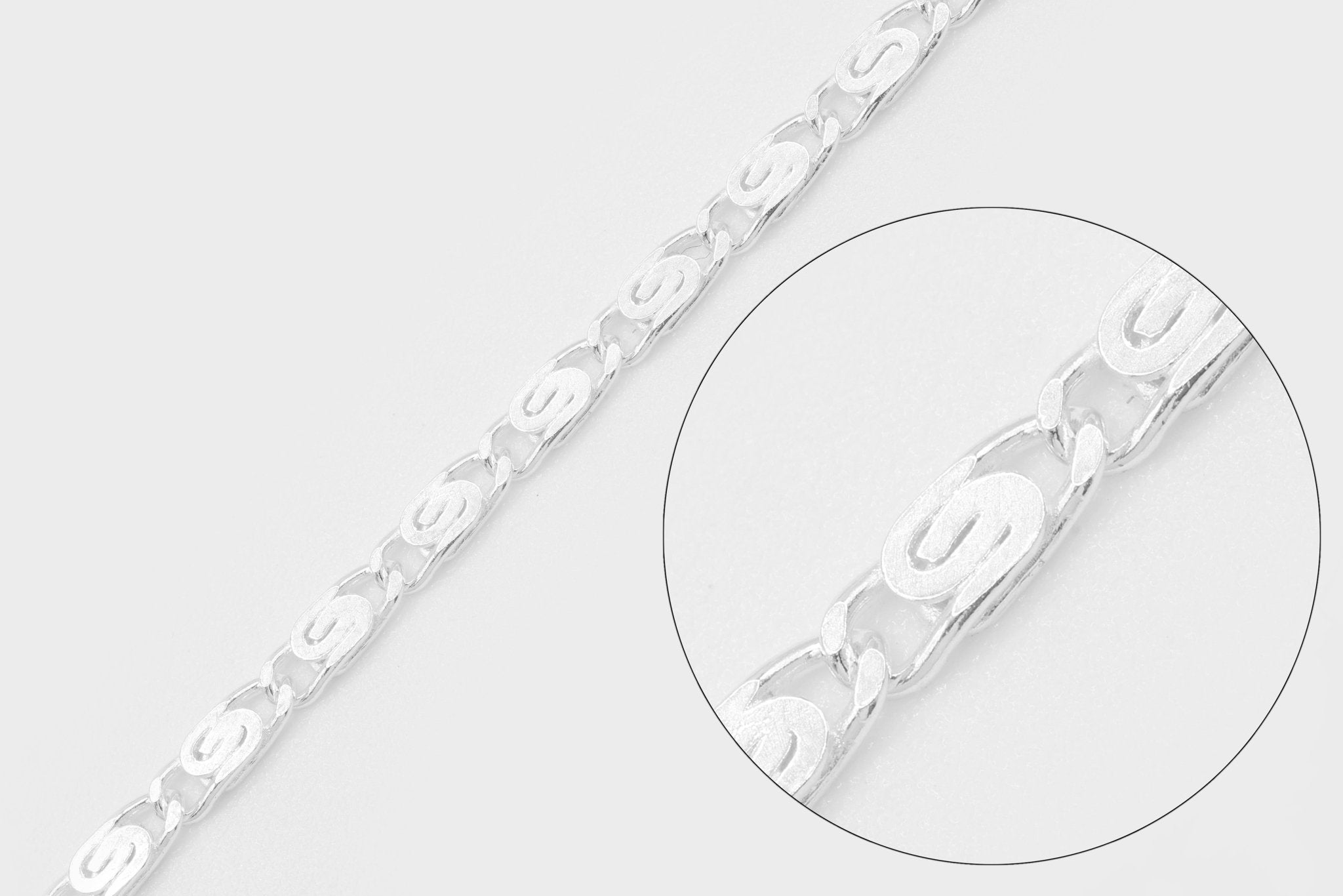 2mm x 5mm Scroll Chain, 925 Sterling Silver, Pay Per Foot, Bulk DIY Spool Jewelry Making Chain - HarperCrown