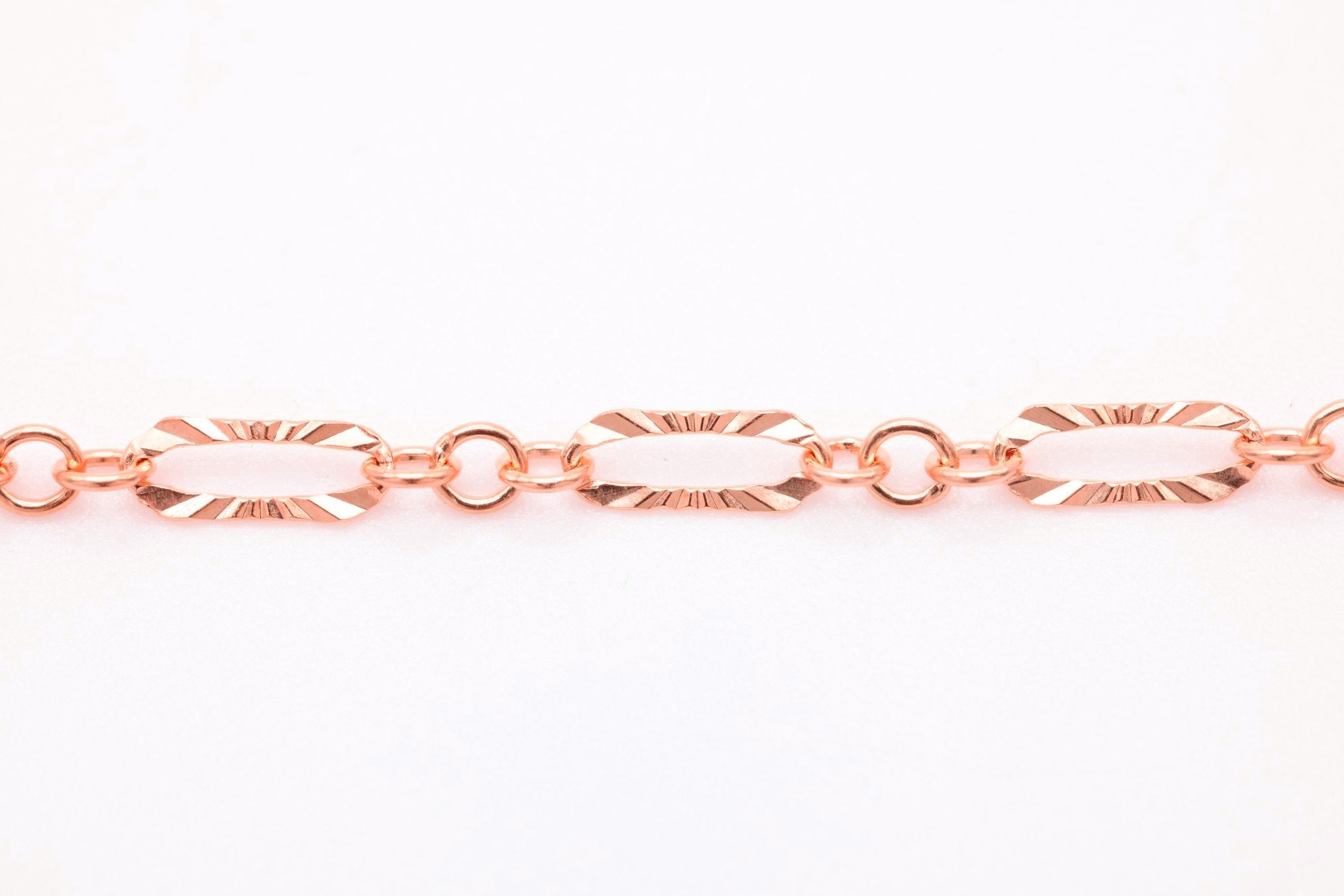 2mm x 6mm Starburst Chain, 14/20 Rose Gold - Filled, Wholesale, Diamond Cut, Bulk DIY Spool Pay Per Foot Jewelry Making Chain - HarperCrown