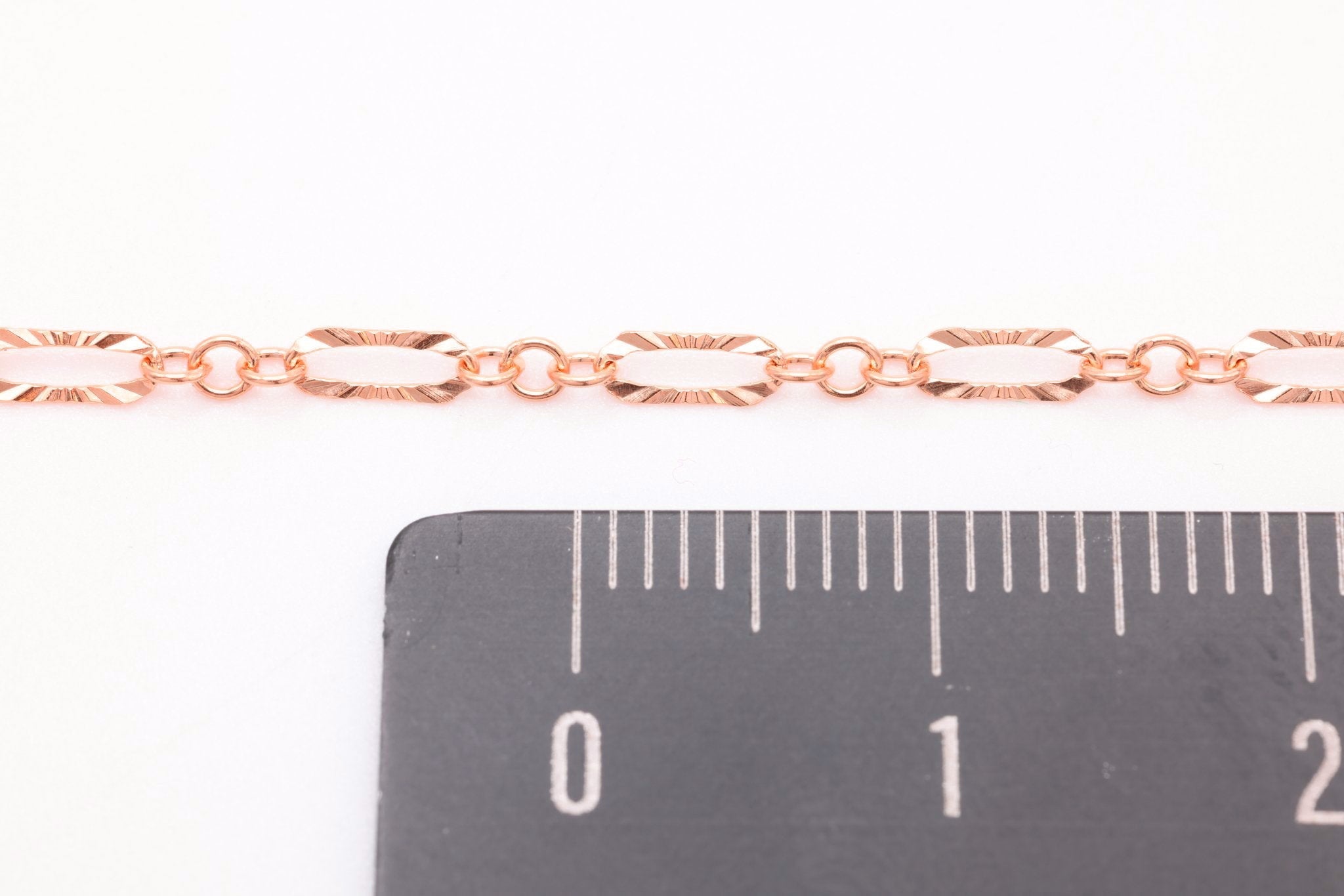 2mm x 6mm Starburst Chain, 14/20 Rose Gold - Filled, Wholesale, Diamond Cut, Bulk DIY Spool Pay Per Foot Jewelry Making Chain - HarperCrown