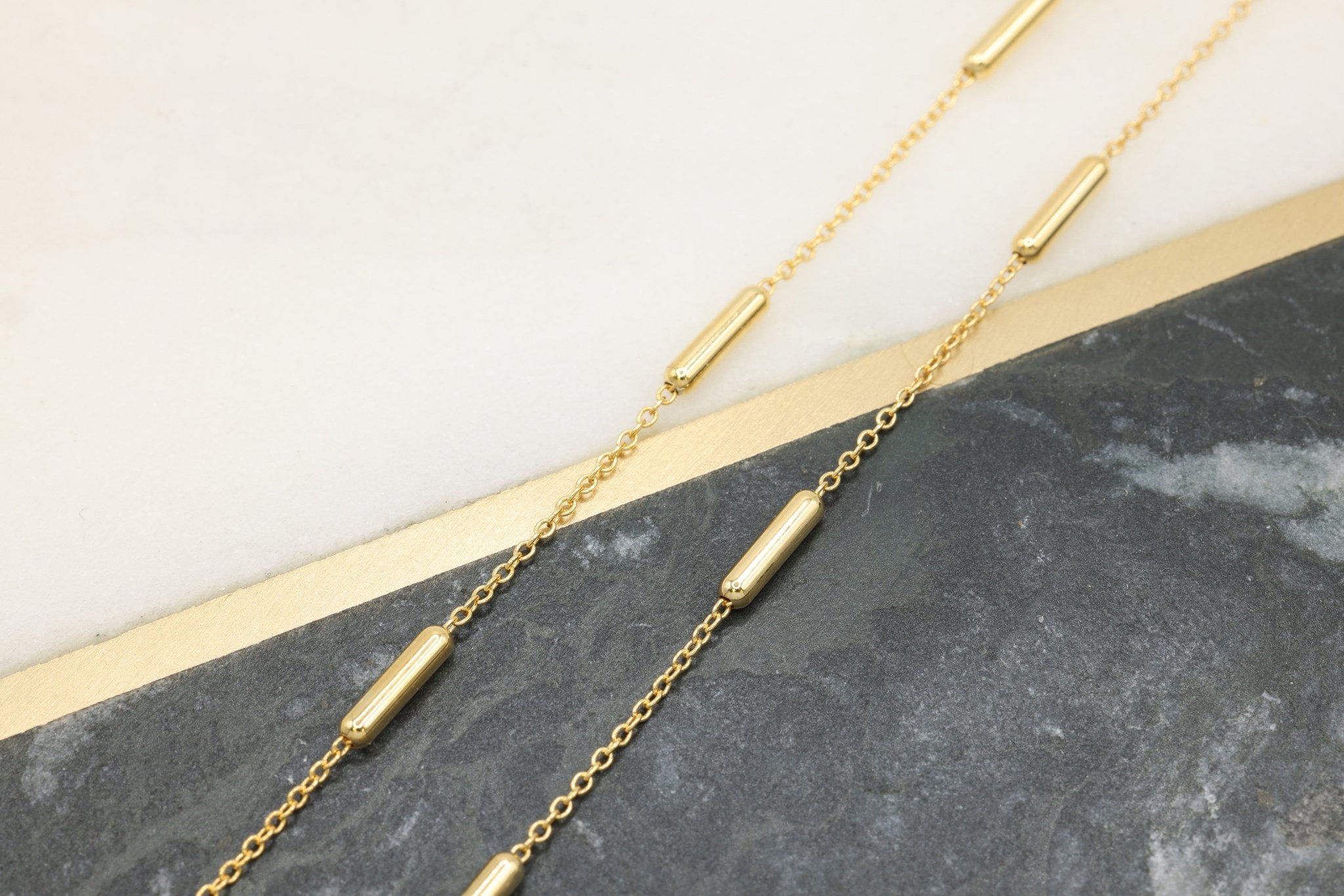 2mm x 8mm Satellite Tube Chain, 14/20 Gold - Filled, Wholesale, Pay Per Foot, Jewelry Making Chain - HarperCrown