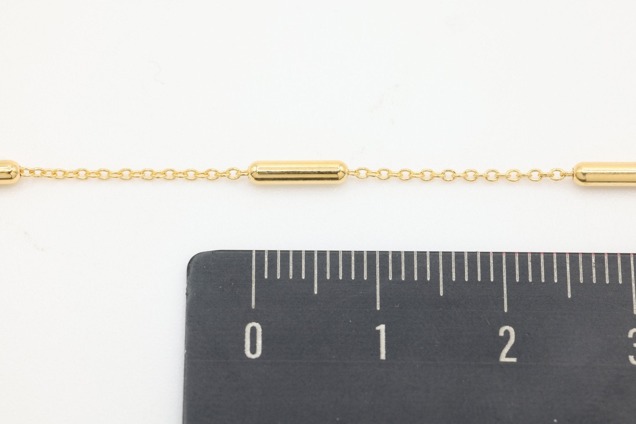 2mm x 8mm Satellite Tube Chain, 14/20 Gold - Filled, Wholesale, Pay Per Foot, Jewelry Making Chain - HarperCrown