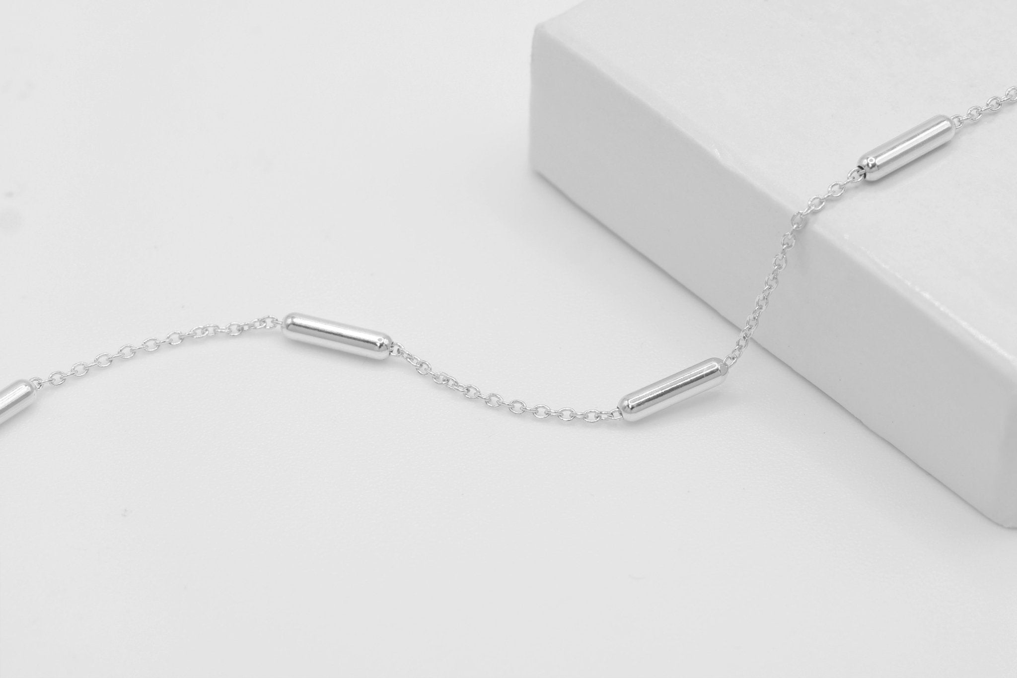 2mm x 8mm Satellite Tube Chain, 925 Sterling Silver, Wholesale, Pay Per Foot, Jewelry Making Chain - HarperCrown