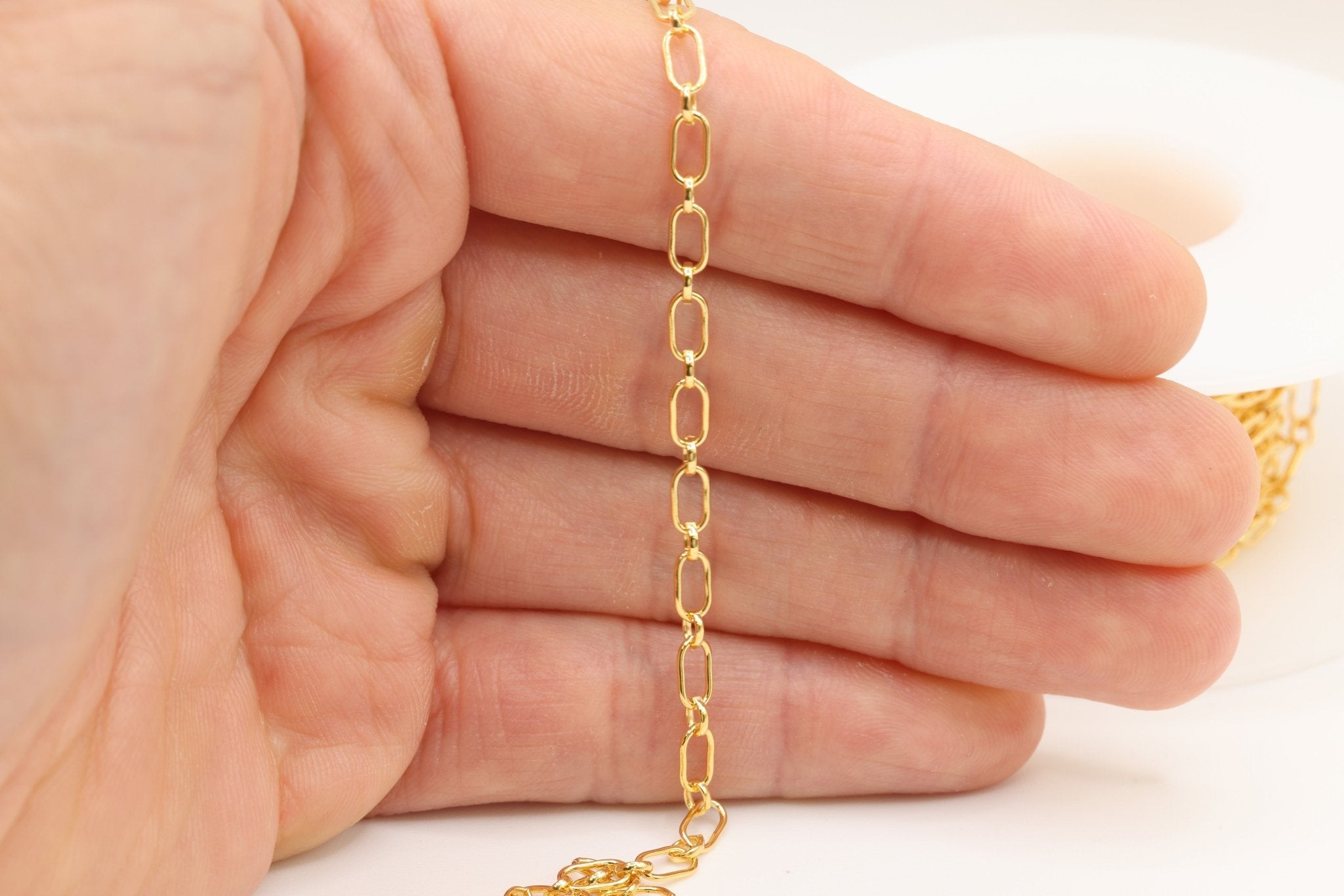 3.3mm x 6mm Long & Short Chain, 14/20 Gold - Filled, Wholesale, Pay Per Foot, Jewelry Making Chain - HarperCrown