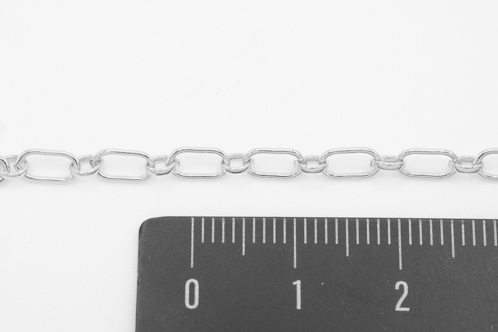 3.3mm x 6mm Long & Short Chain, 925 Sterling Silver, Wholesale, Pay Per Foot, Jewelry Making Chain - HarperCrown