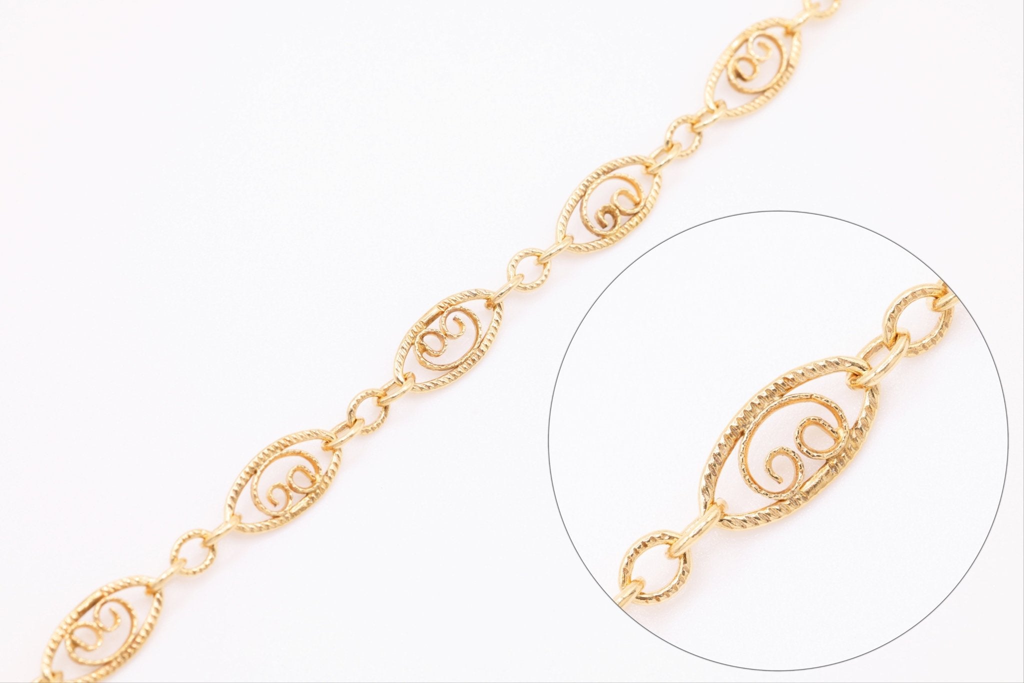 Filogram Chain Wholesale Jewelry Supplies - Filigree Scroll Chain- Sterling Silver or ...