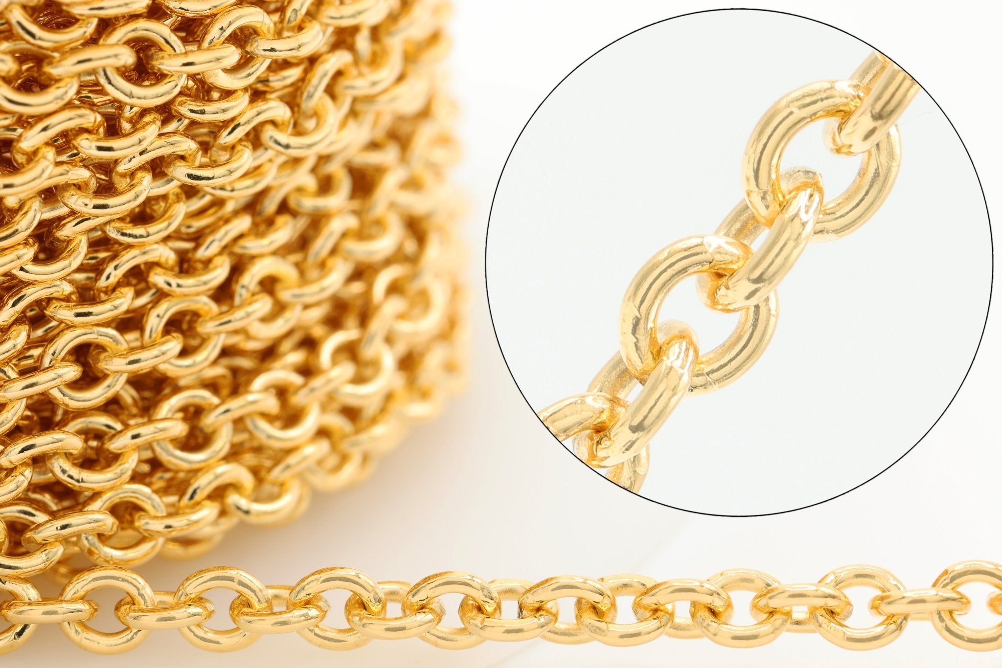 3.5mm Cable Chain, 14/20 Gold-Filled, Wholesale, Pay Per Foot, Jewelry Making Chain - HarperCrown
