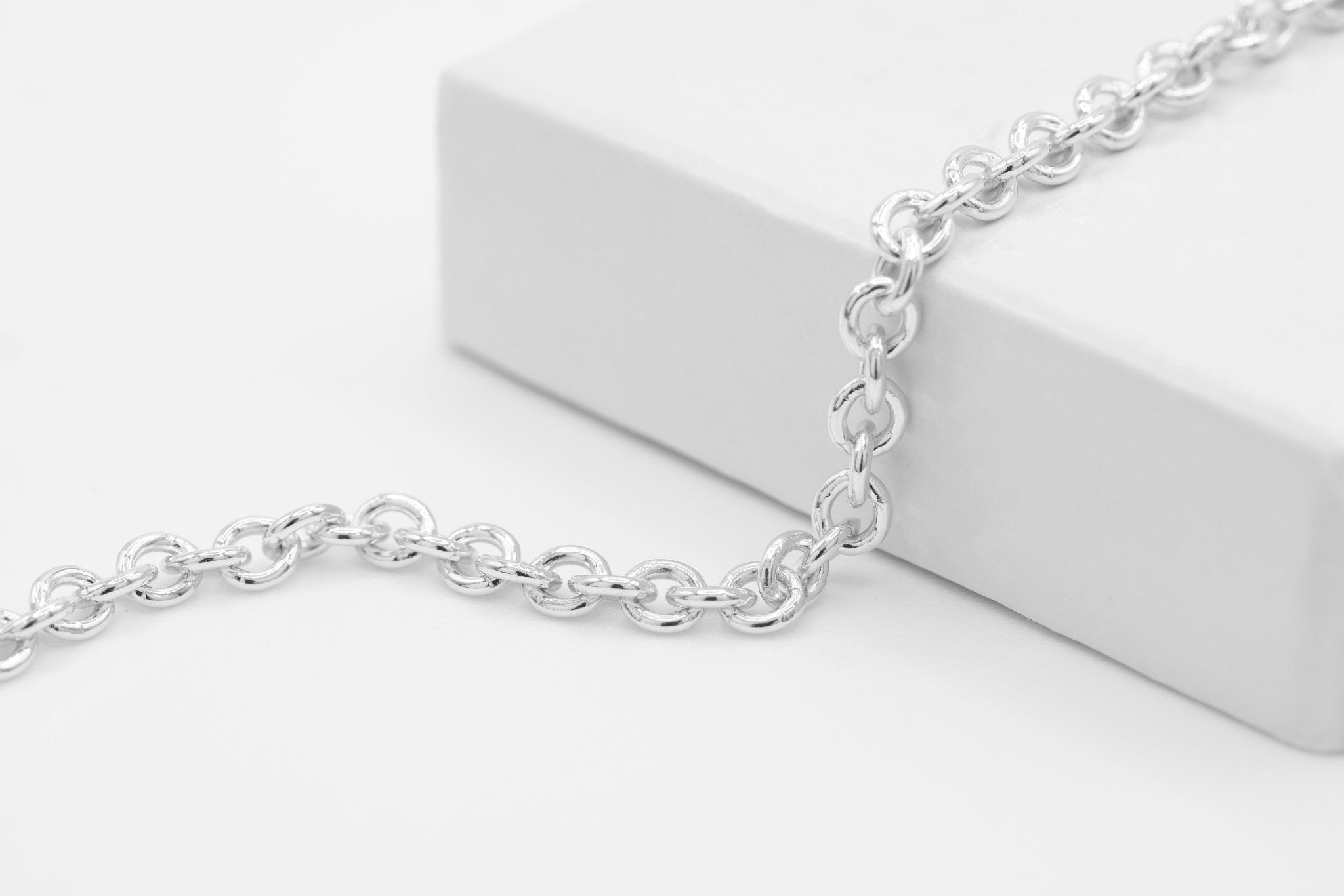 3.5mm Cable Chain, 925 Sterling Silver, Wholesale, Pay Per Foot, Jewelry Making Chain - HarperCrown